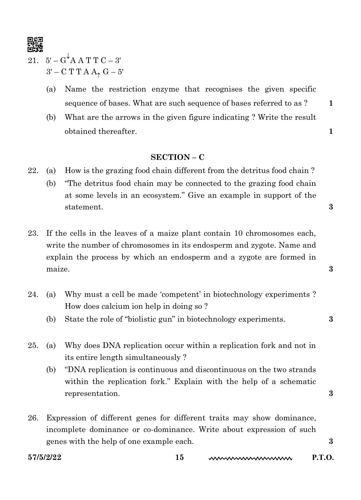 CBSE Class 12 57-5-2 Biology 2024 Question Paper - Page 15