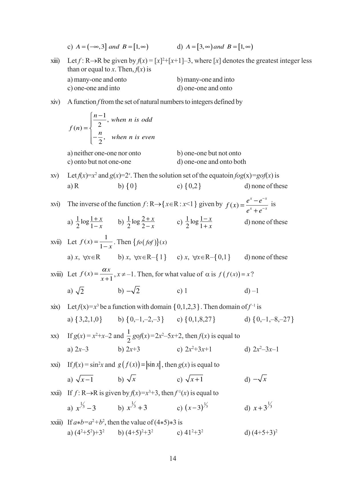 Tripura Board Class 12 Mathematics English Version Workbooks - Page 14