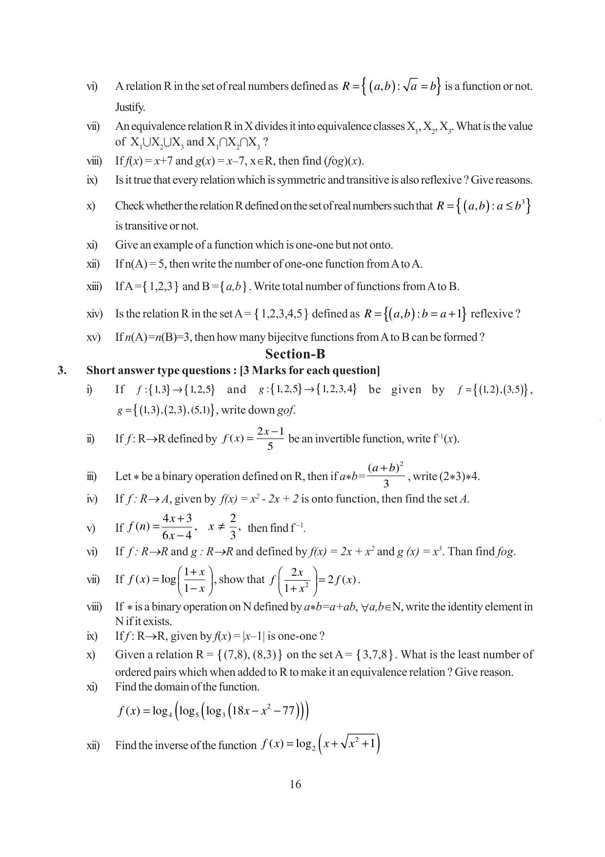 Tripura Board Class 12 Mathematics English Version Workbooks - Page 16