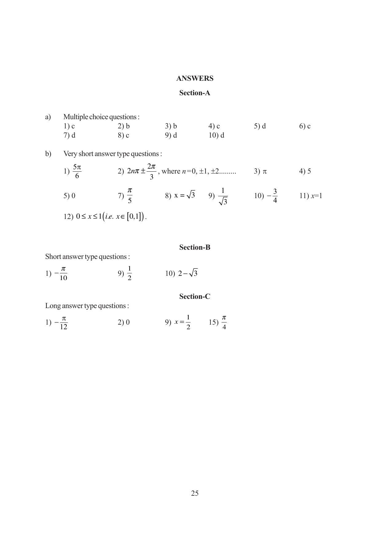 Tripura Board Class 12 Mathematics English Version Workbooks - Page 25