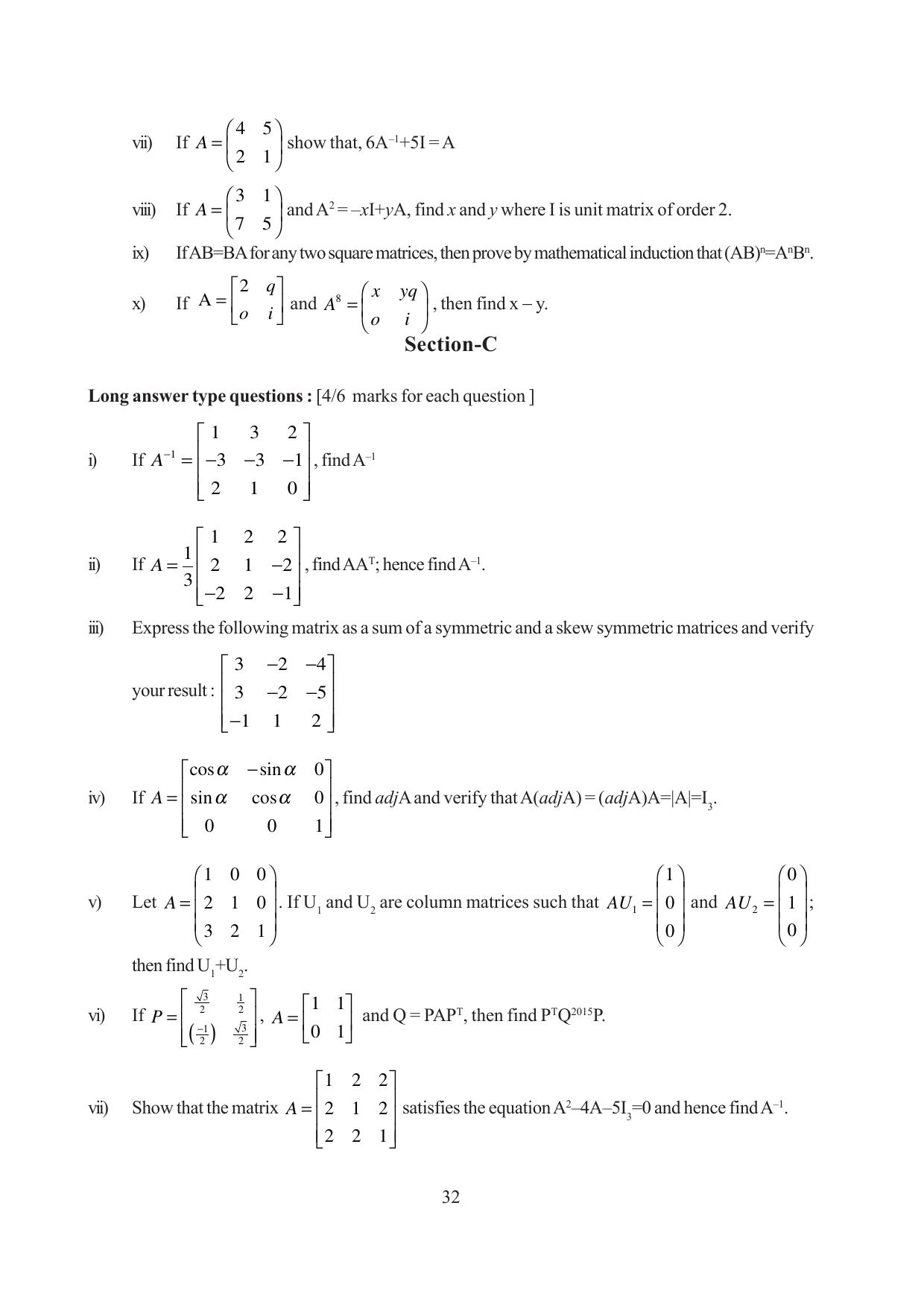 Tripura Board Class 12 Mathematics English Version Workbooks - Page 32
