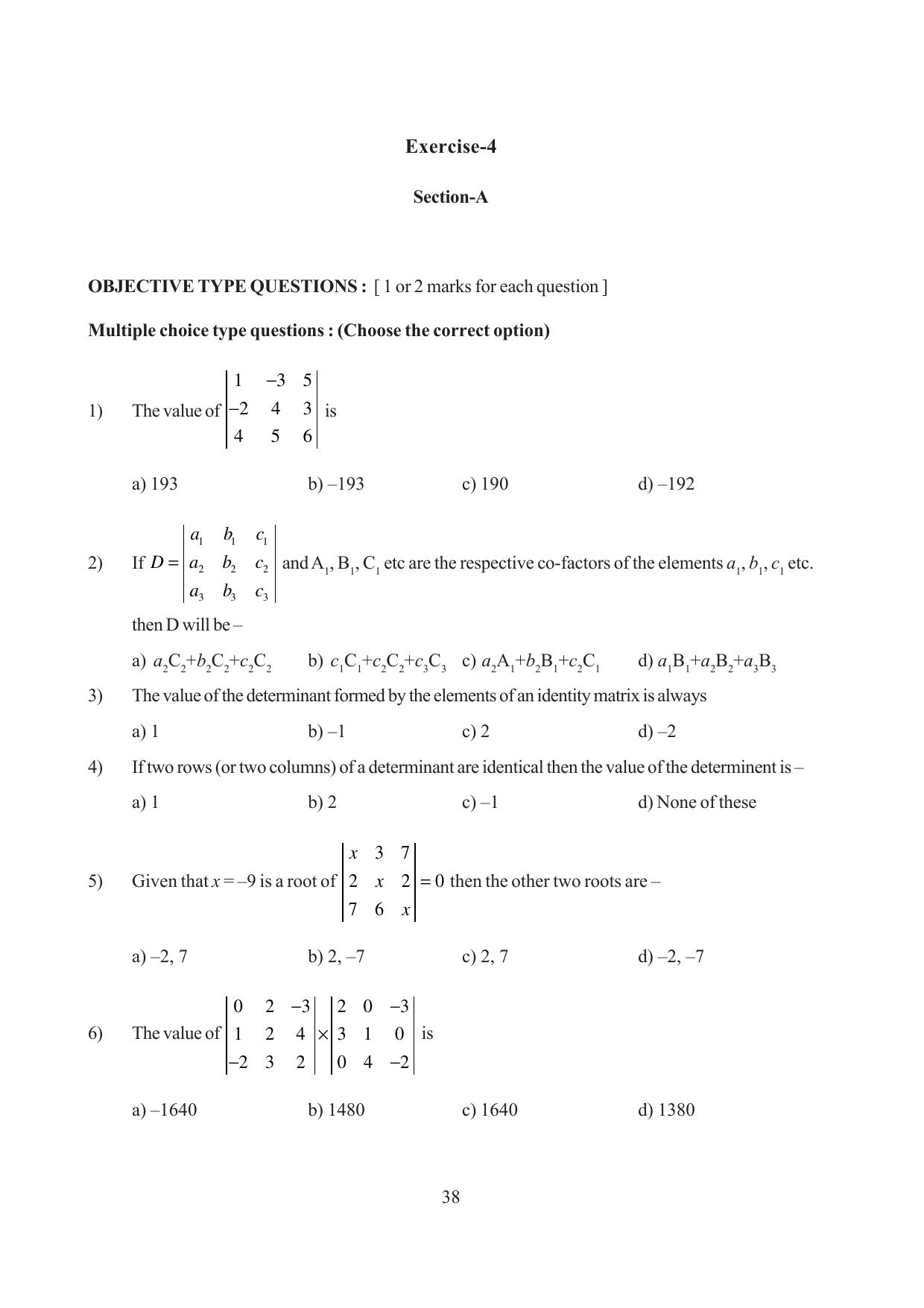Tripura Board Class 12 Mathematics English Version Workbooks - Page 38