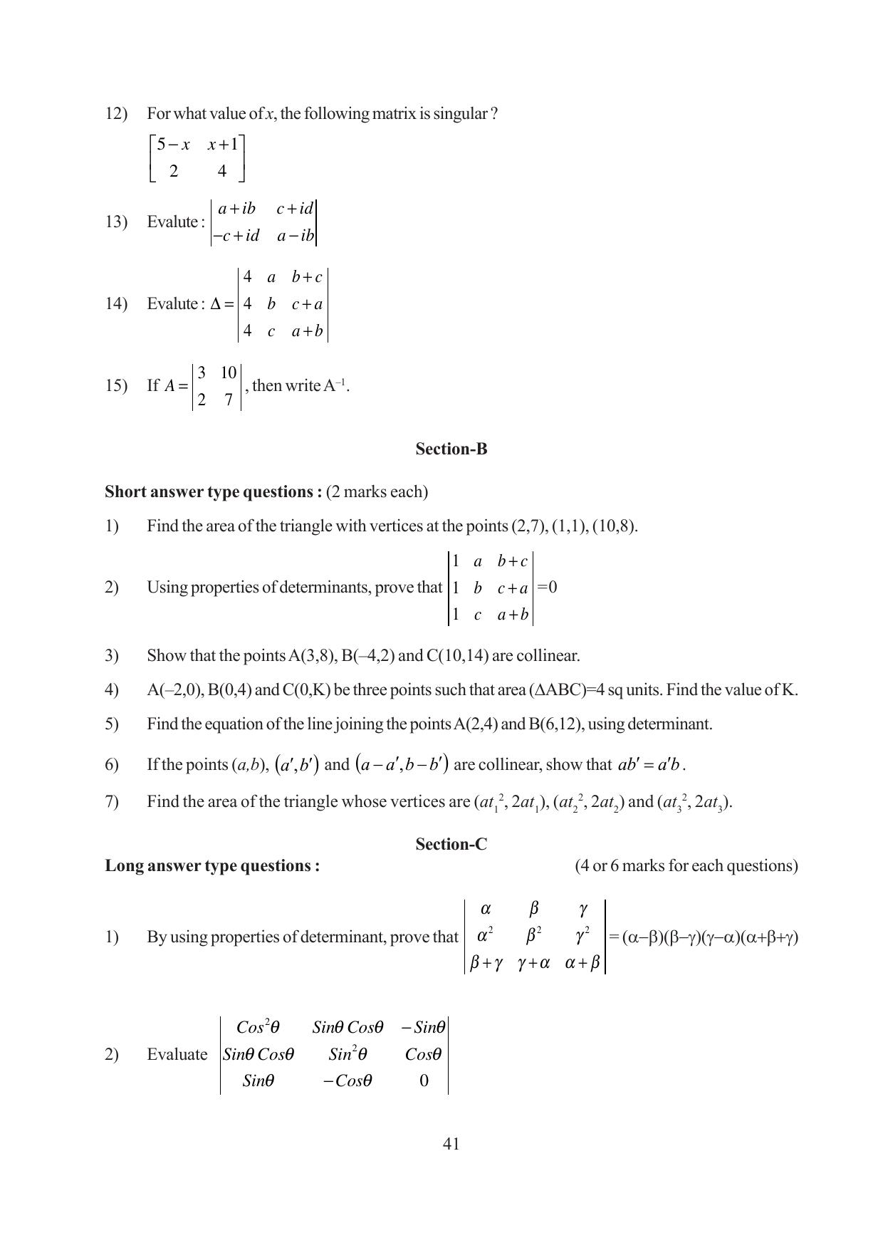 Tripura Board Class 12 Mathematics English Version Workbooks - Page 41