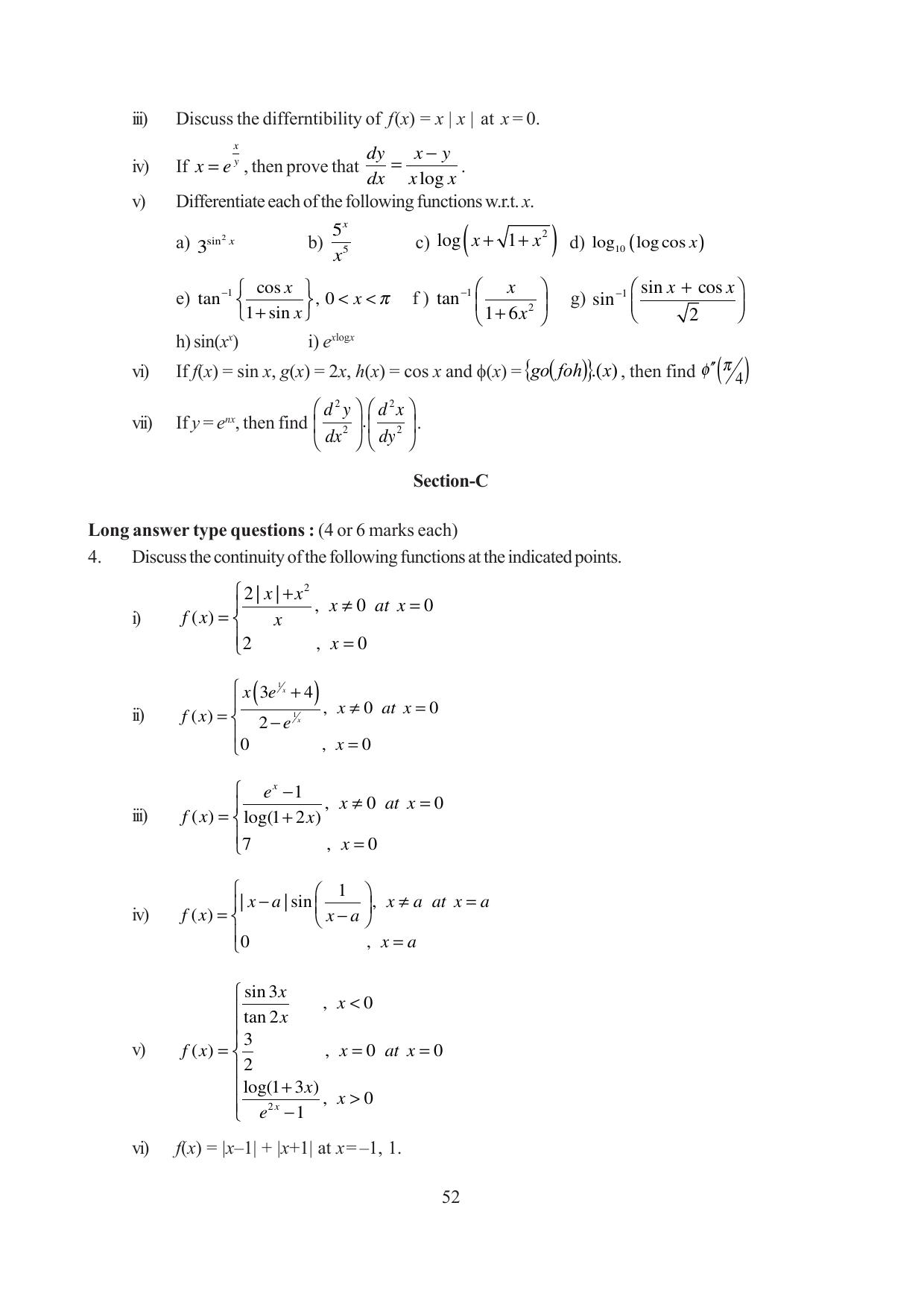 Tripura Board Class 12 Mathematics English Version Workbooks - Page 52