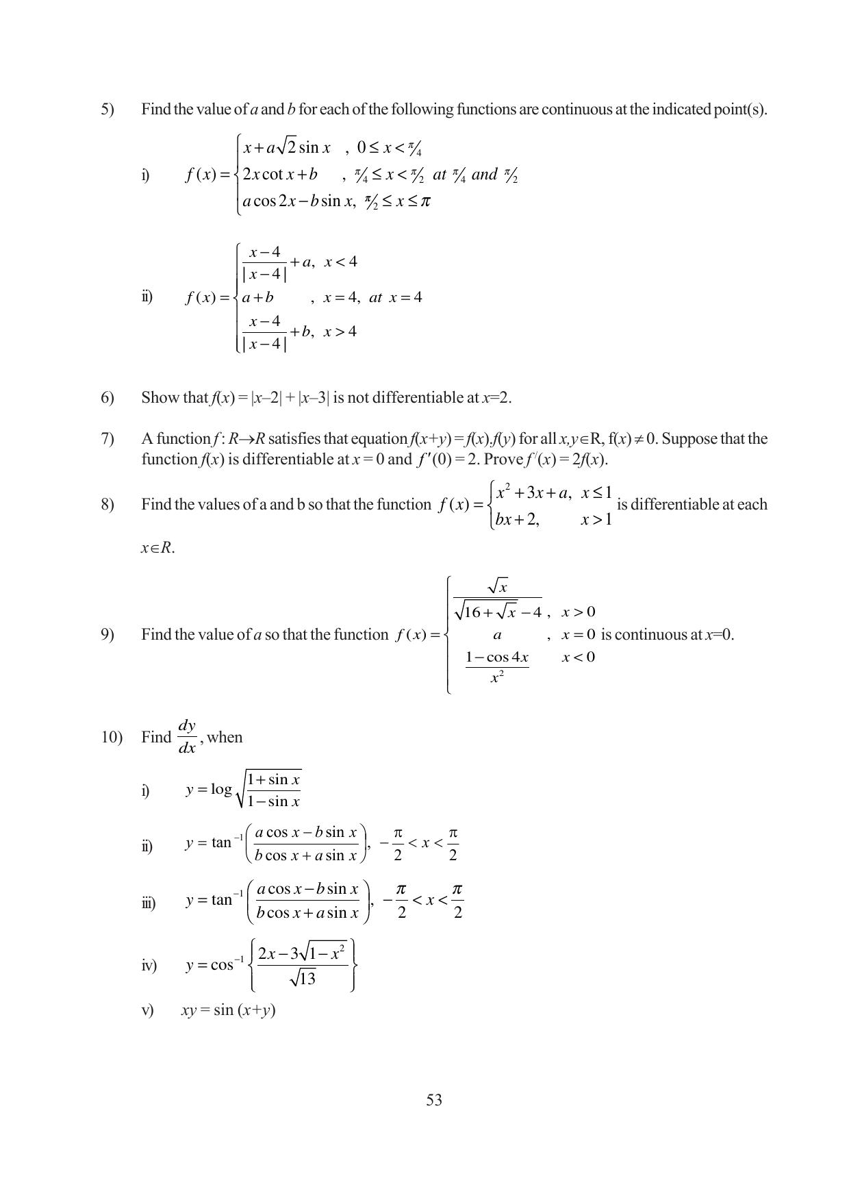 Tripura Board Class 12 Mathematics English Version Workbooks - Page 53