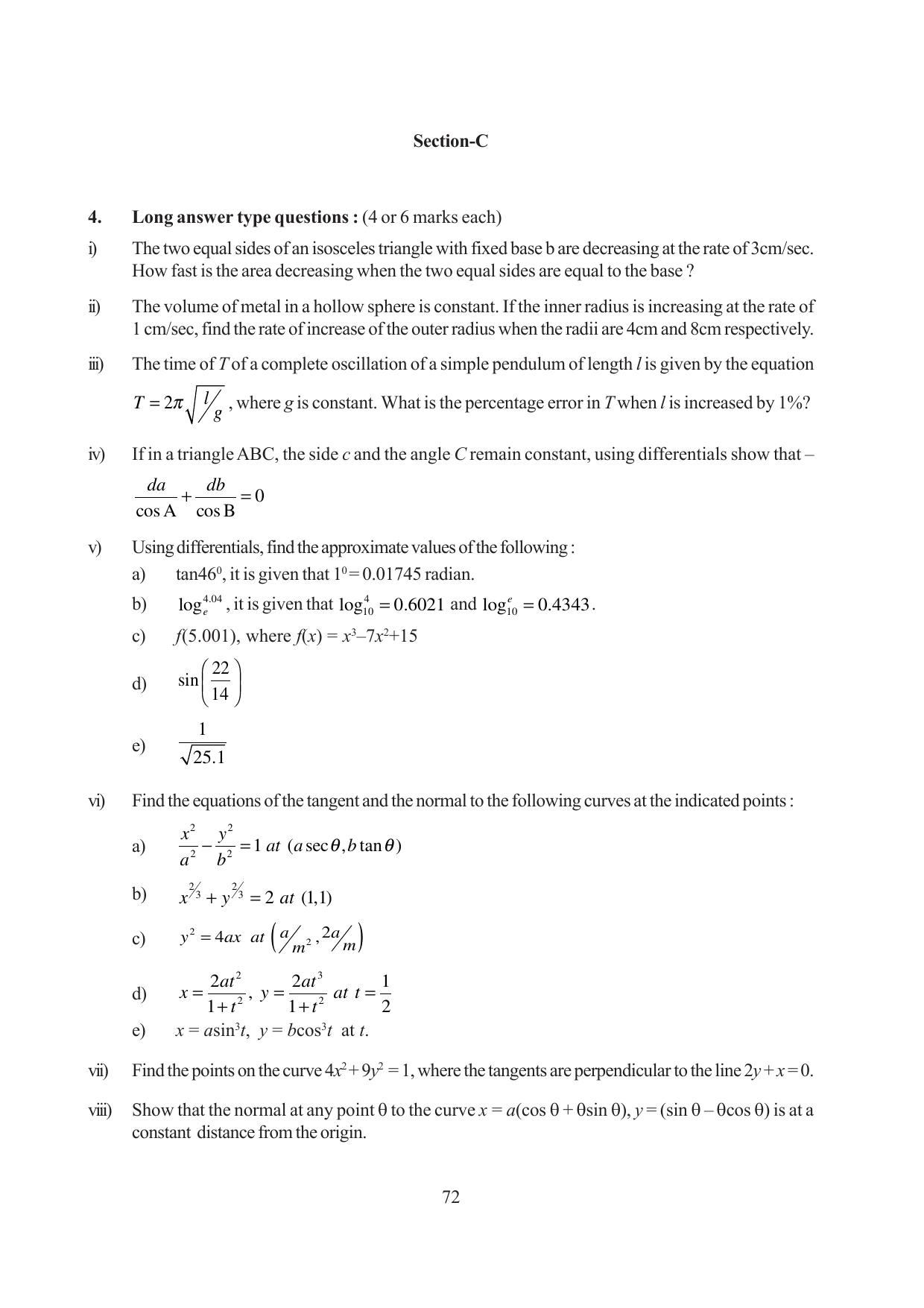 Tripura Board Class 12 Mathematics English Version Workbooks - Page 72