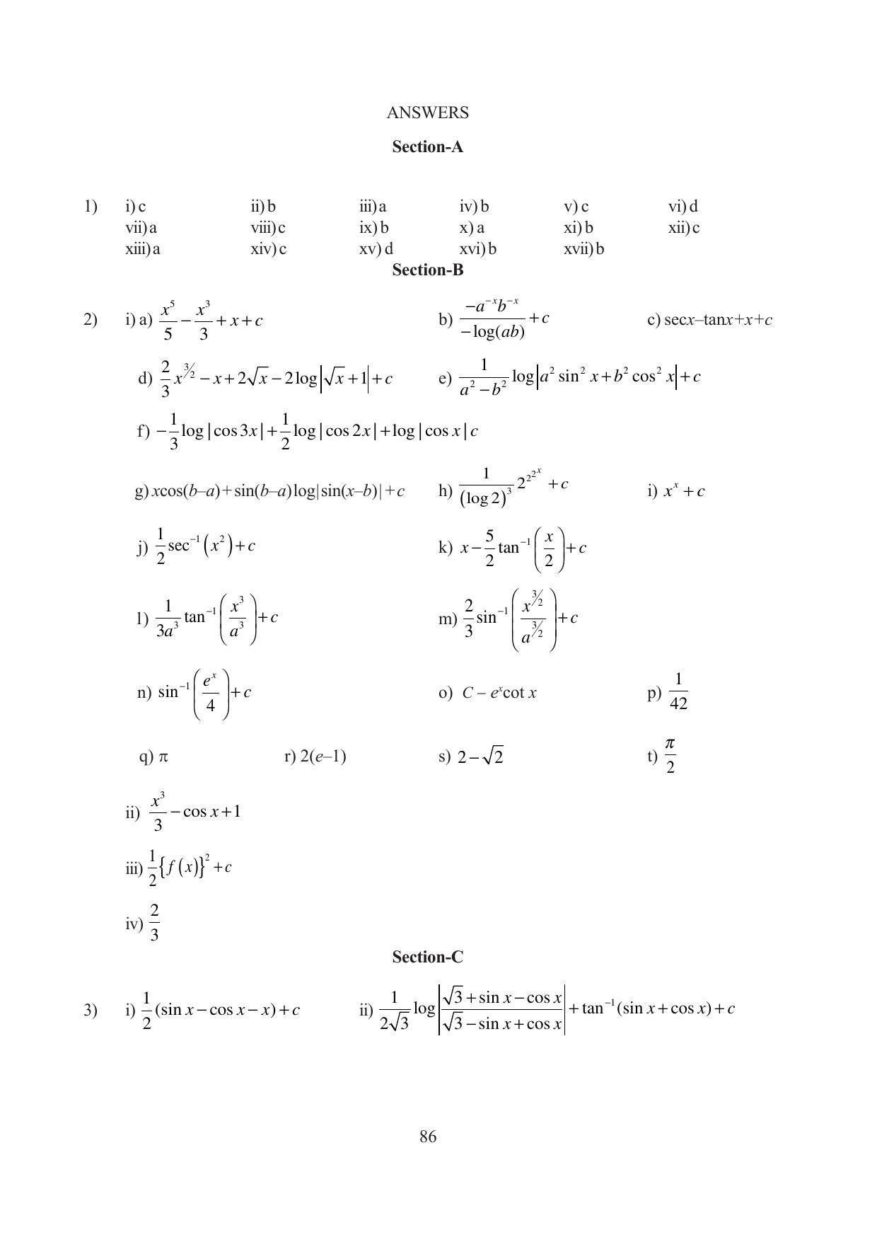 Tripura Board Class 12 Mathematics English Version Workbooks - Page 86