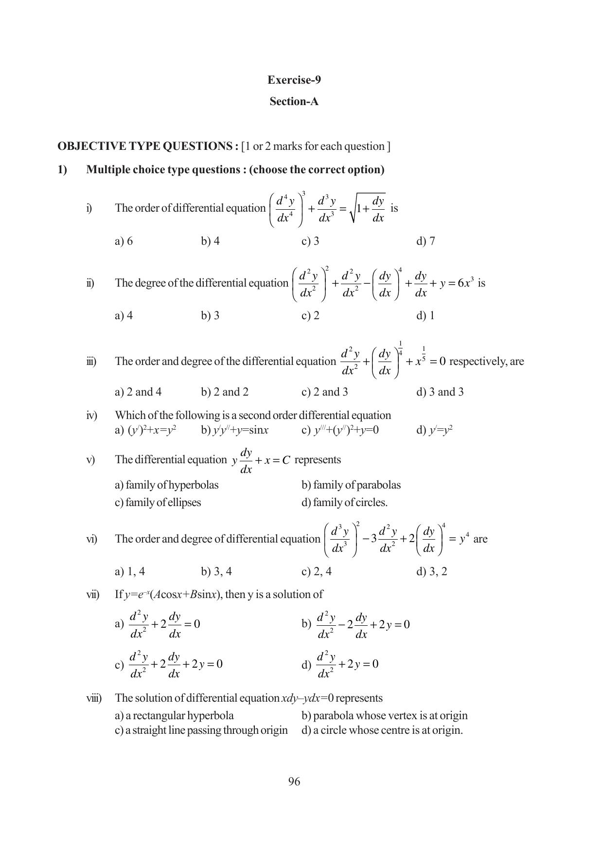 Tripura Board Class 12 Mathematics English Version Workbooks - Page 96