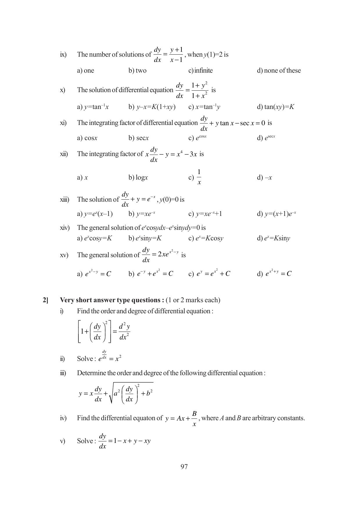 Tripura Board Class 12 Mathematics English Version Workbooks - Page 97