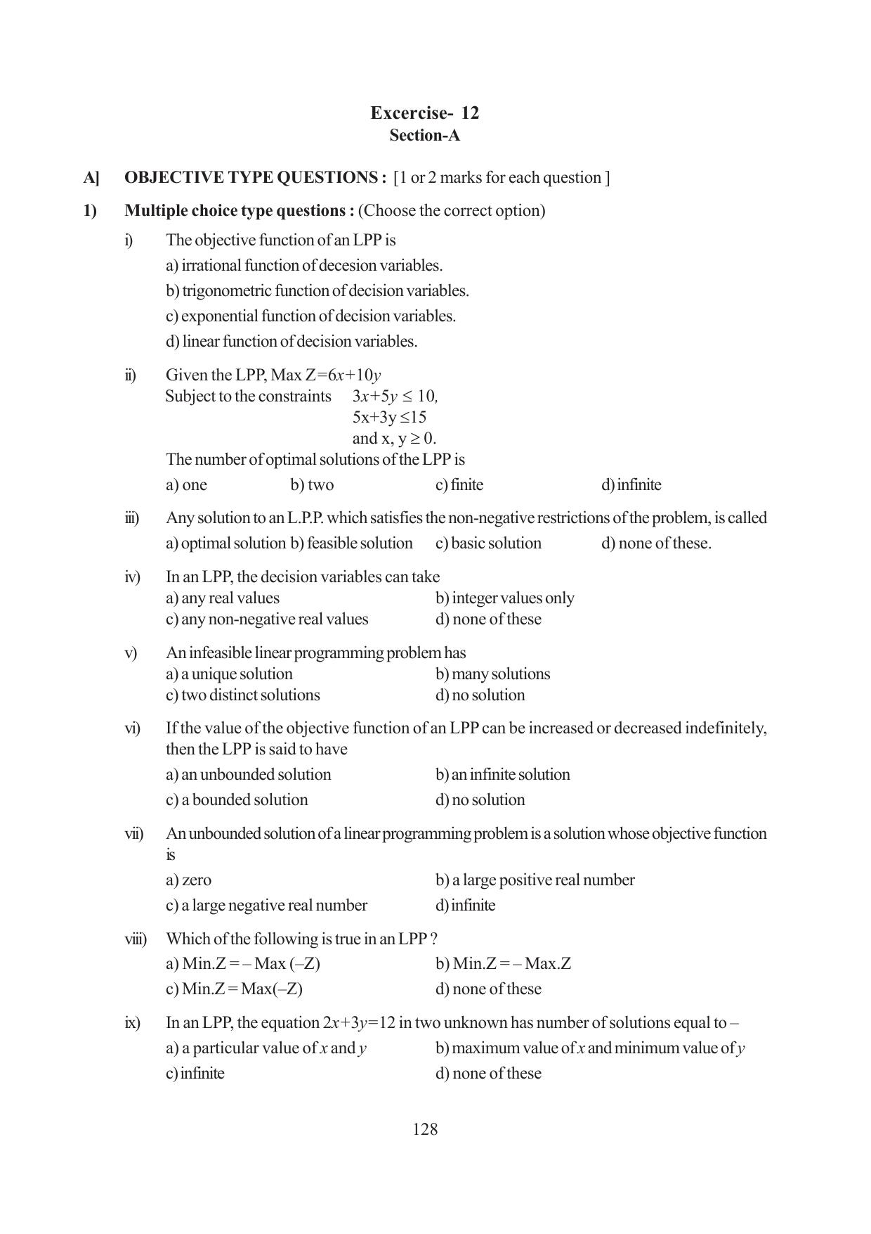 Tripura Board Class 12 Mathematics English Version Workbooks - Page 128