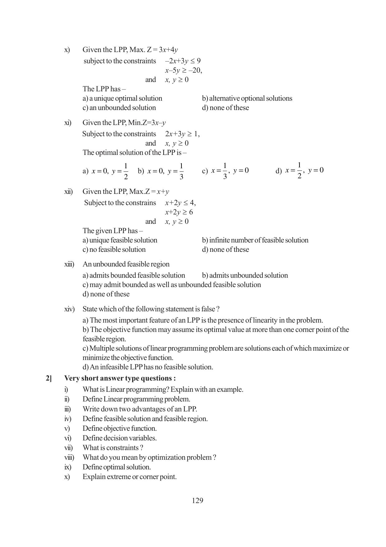 Tripura Board Class 12 Mathematics English Version Workbooks - Page 129