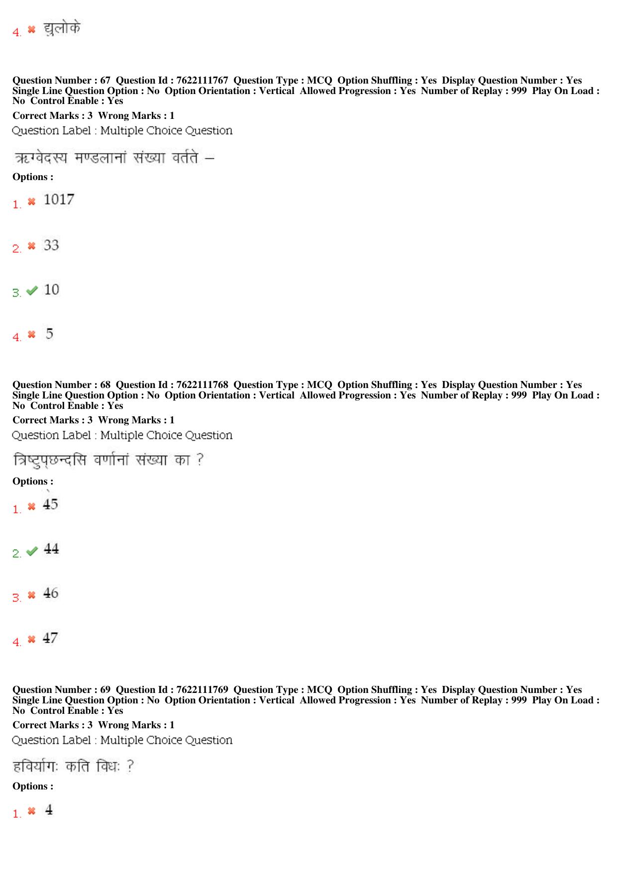 BHU RET Rigveda 2019 Question Paper - Page 32