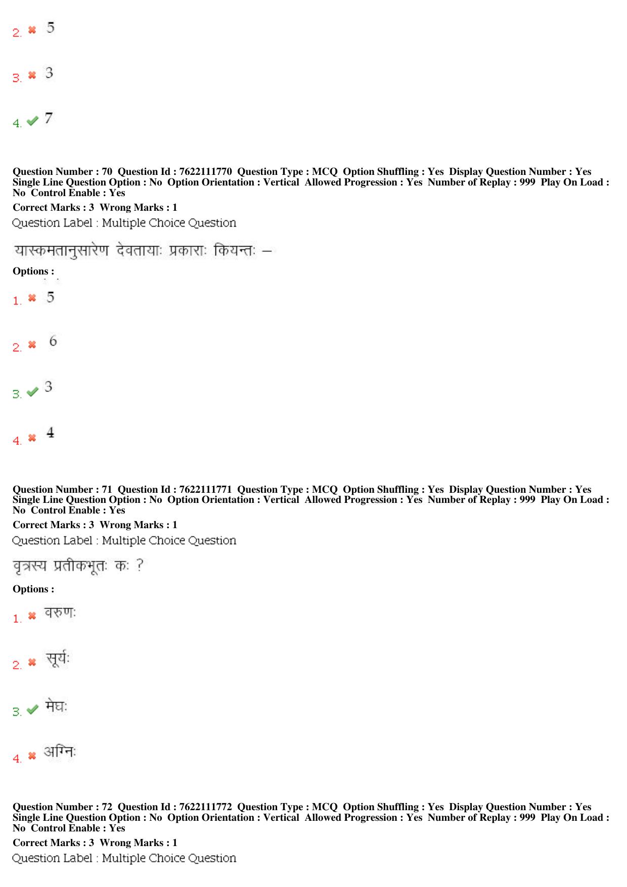 BHU RET Rigveda 2019 Question Paper - Page 33