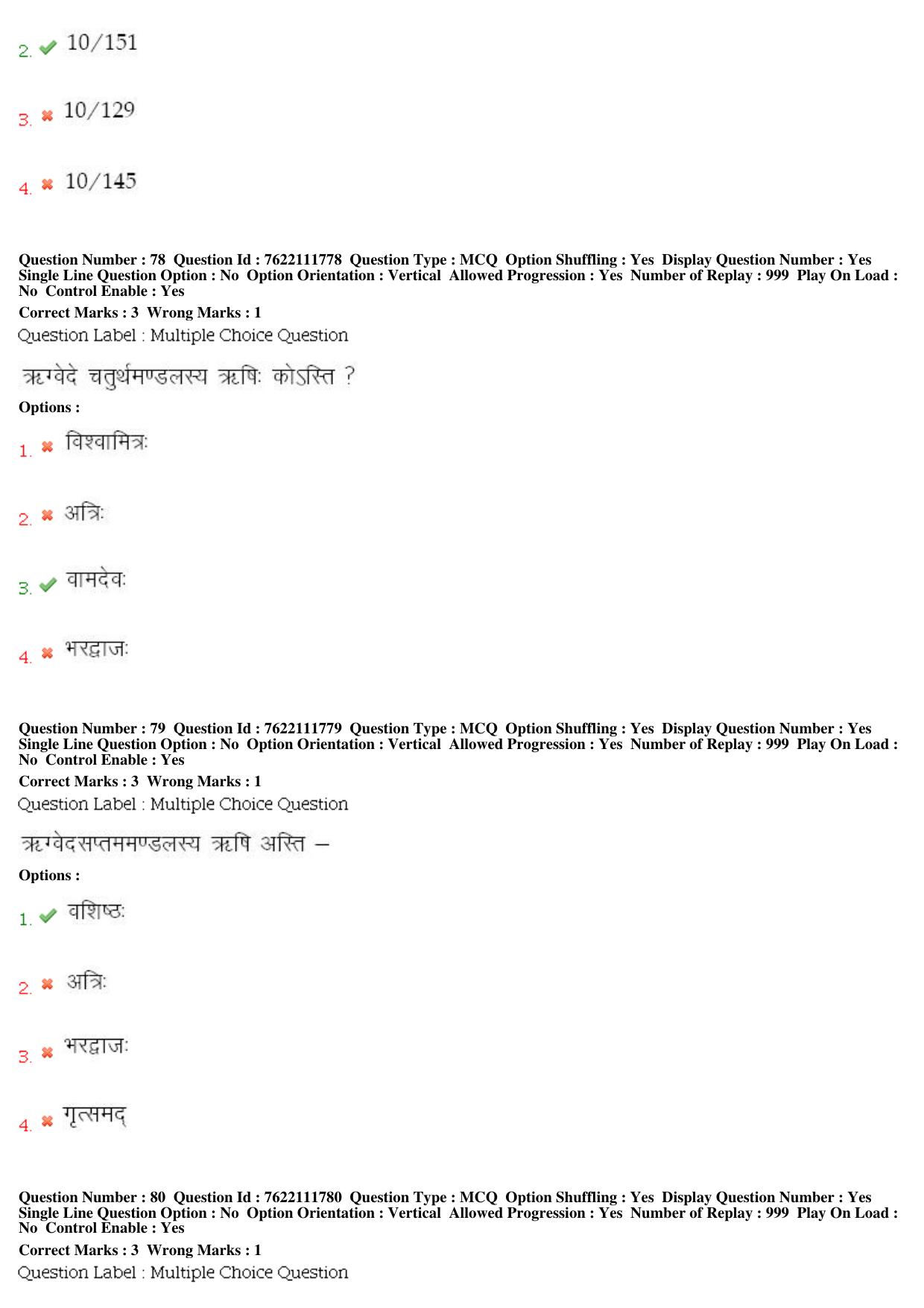 BHU RET Rigveda 2019 Question Paper - Page 36