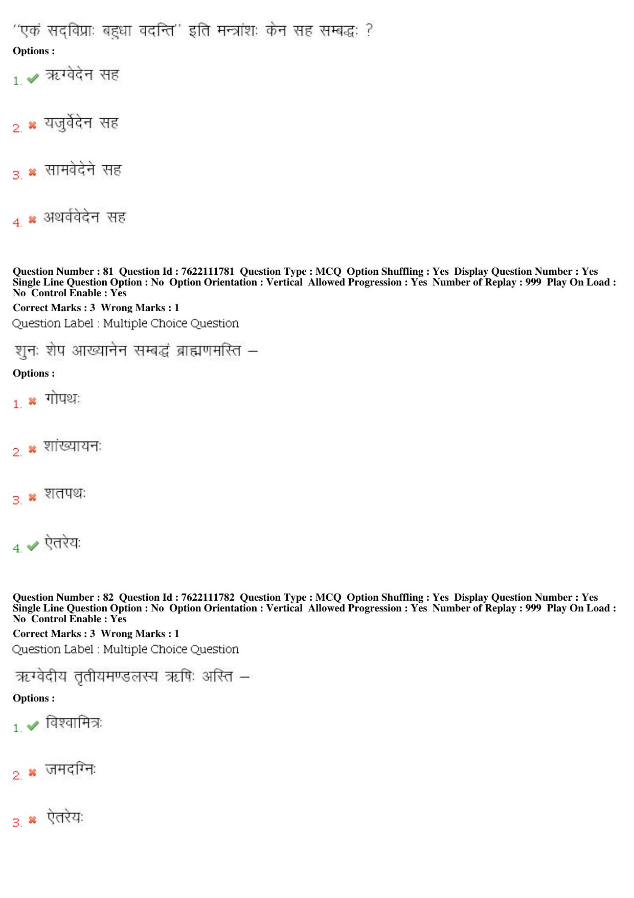 BHU RET Rigveda 2019 Question Paper - Page 37