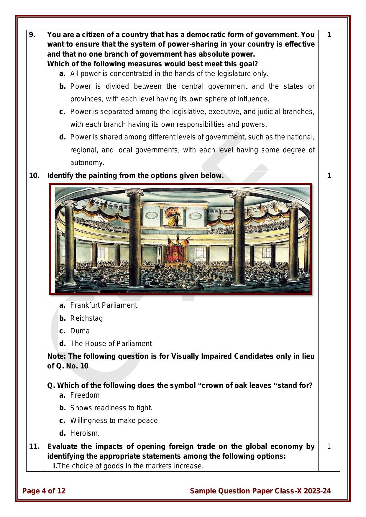 CBSE Class 10 Social Science Sample Paper 2024 - Page 4