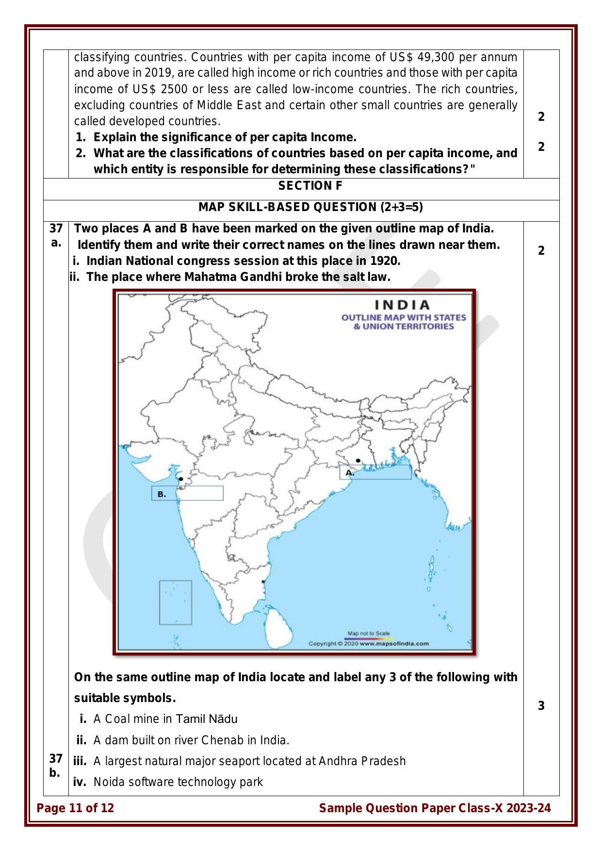 CBSE Class 10 Social Science Sample Paper 2024 - Page 11