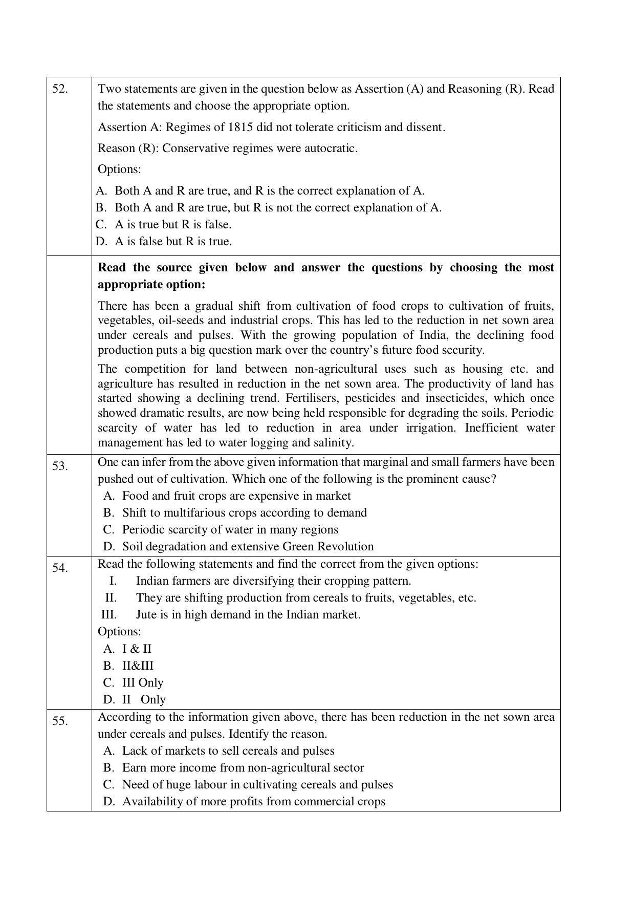 CBSE Class 10 Social Science Sample Paper 2021-22 - Page 12