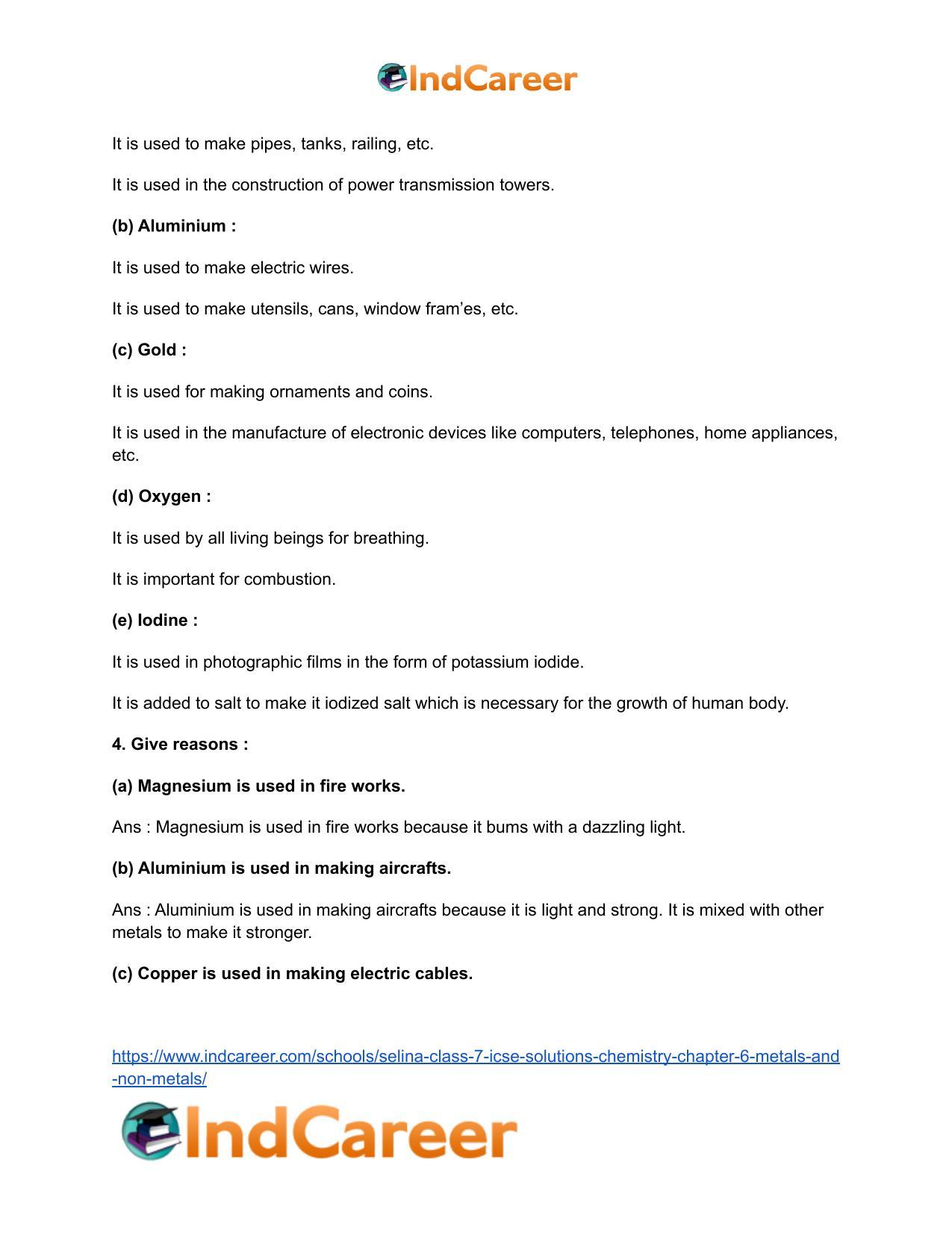 Selina Class 7 ICSE Solutions Chemistry : Chapter 6- Metals and Non-metals - Page 3