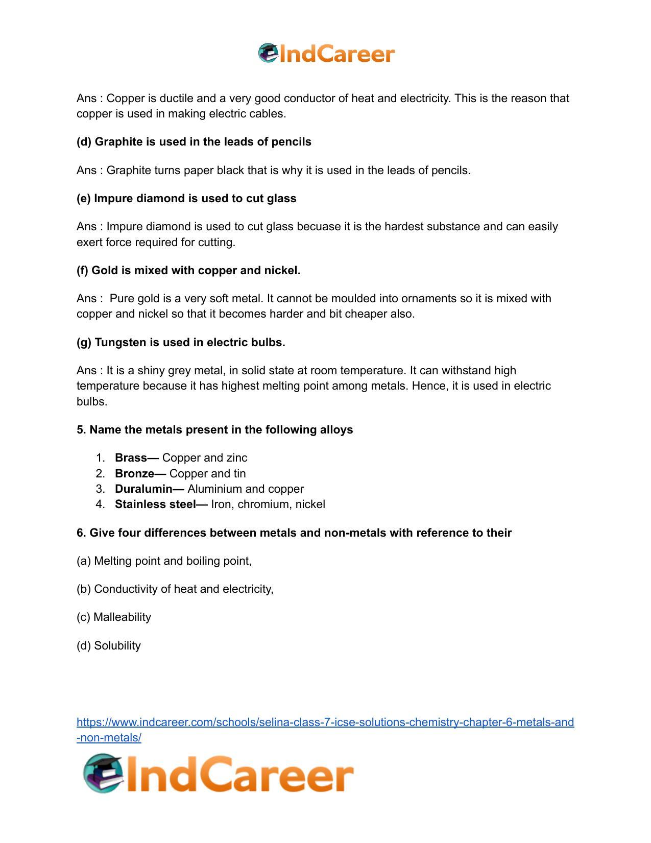 Selina Class 7 ICSE Solutions Chemistry : Chapter 6- Metals and Non-metals - Page 4