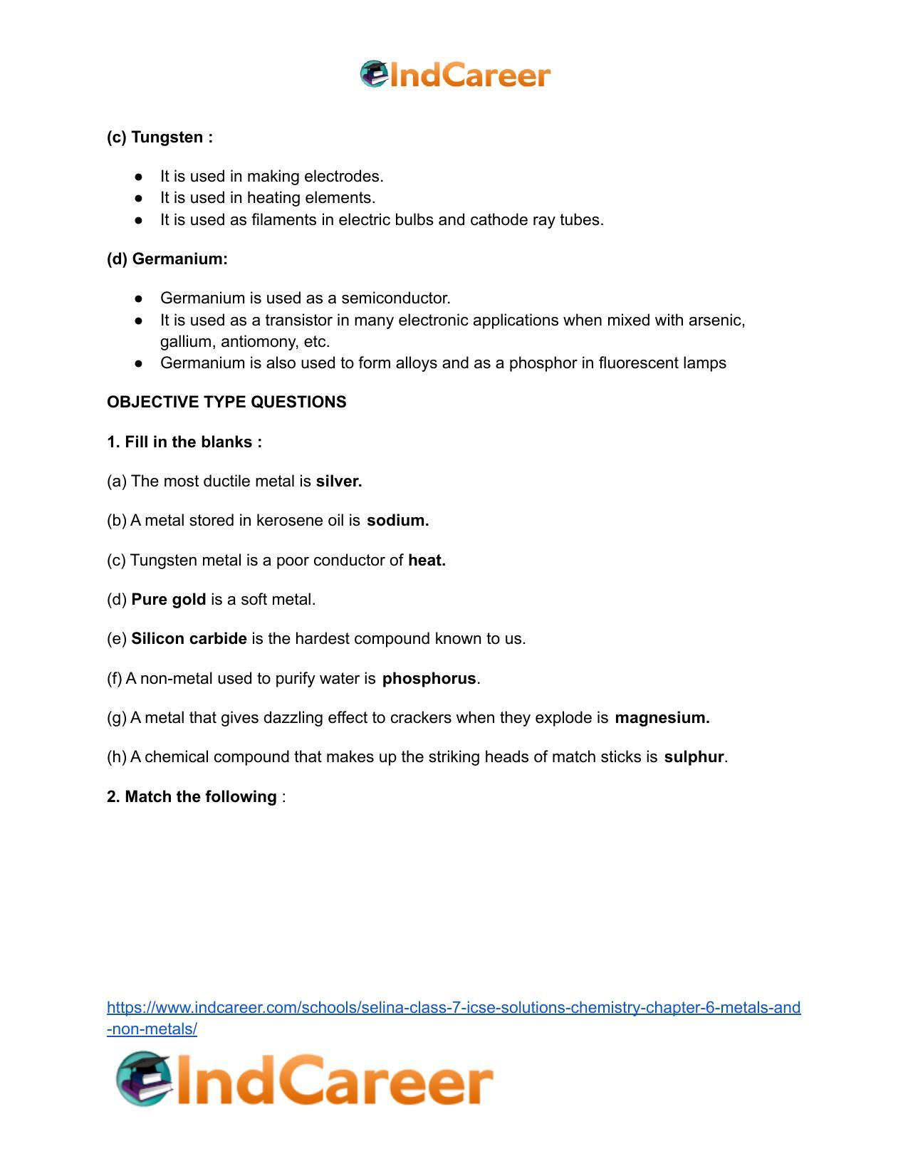 Selina Class 7 ICSE Solutions Chemistry : Chapter 6- Metals and Non-metals - Page 6