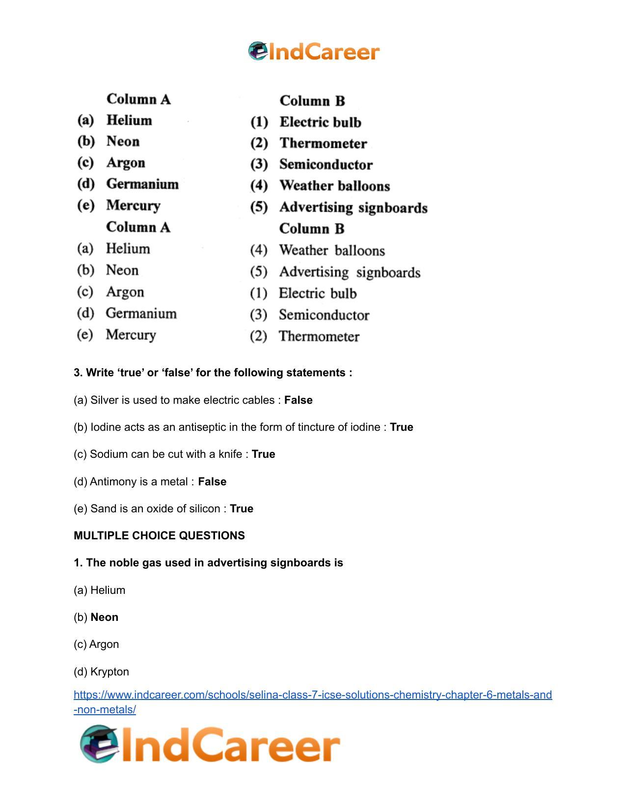 Selina Class 7 ICSE Solutions Chemistry : Chapter 6- Metals and Non-metals - Page 7