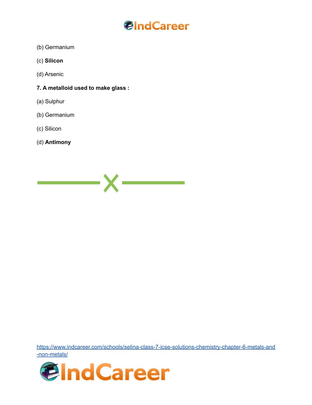 Selina Class 7 ICSE Solutions Chemistry : Chapter 6- Metals and Non-metals - Page 9