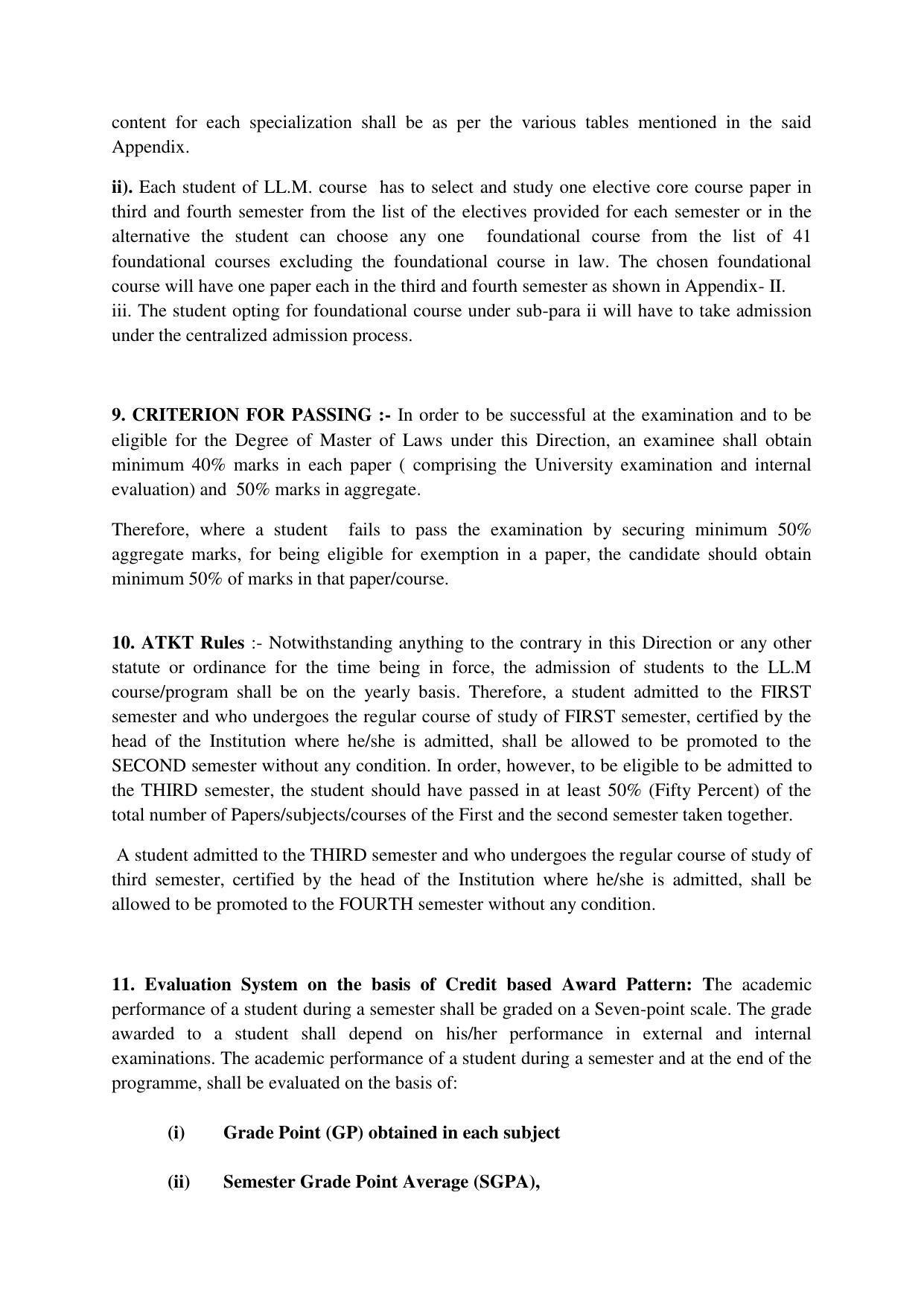 RTMNUPost Graduate Teaching Department of Law of DIRECTION GOVERNING ADMISSIONS AND EXAMINATIONS LEADING TO THE AWARD OF DEGREE OF MASTER OF LAWS (LL.M.) (DIRECTION NO. 14 of 2017 ) Syllabus. - Page 5