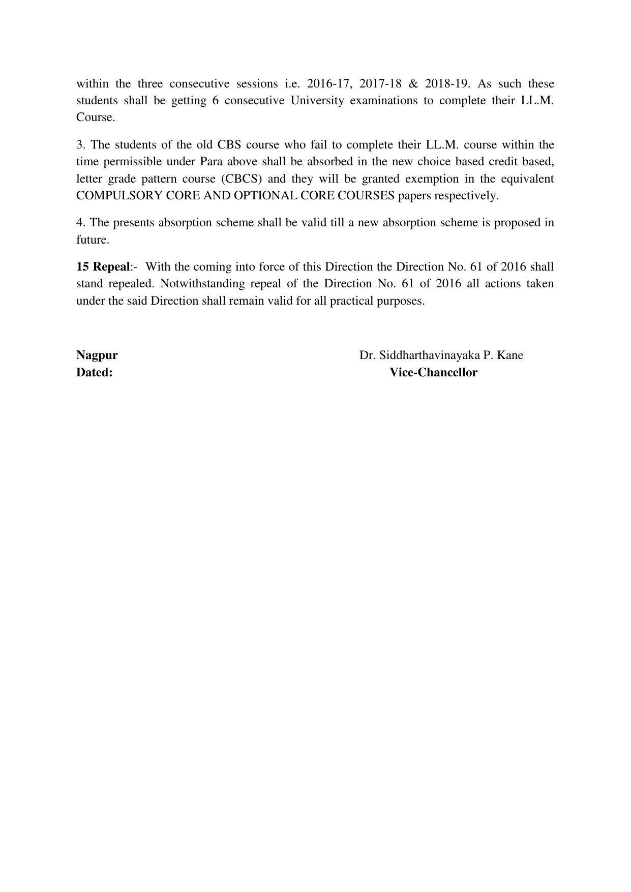 RTMNUPost Graduate Teaching Department of Law of DIRECTION GOVERNING ADMISSIONS AND EXAMINATIONS LEADING TO THE AWARD OF DEGREE OF MASTER OF LAWS (LL.M.) (DIRECTION NO. 14 of 2017 ) Syllabus. - Page 8