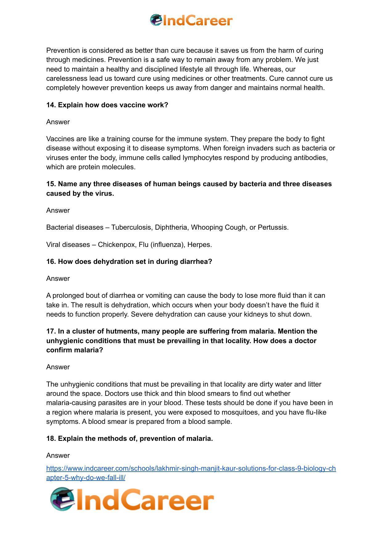 Lakhmir Singh Manjit Kaur  Solutions for Class 9 Biology: Chapter 5- Why do we fall ill? - Page 5