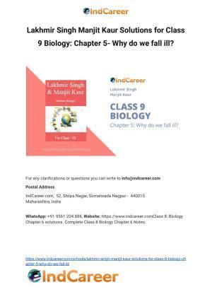 Lakhmir Singh Manjit Kaur  Solutions for Class 9 Biology: Chapter 5- Why do we fall ill?