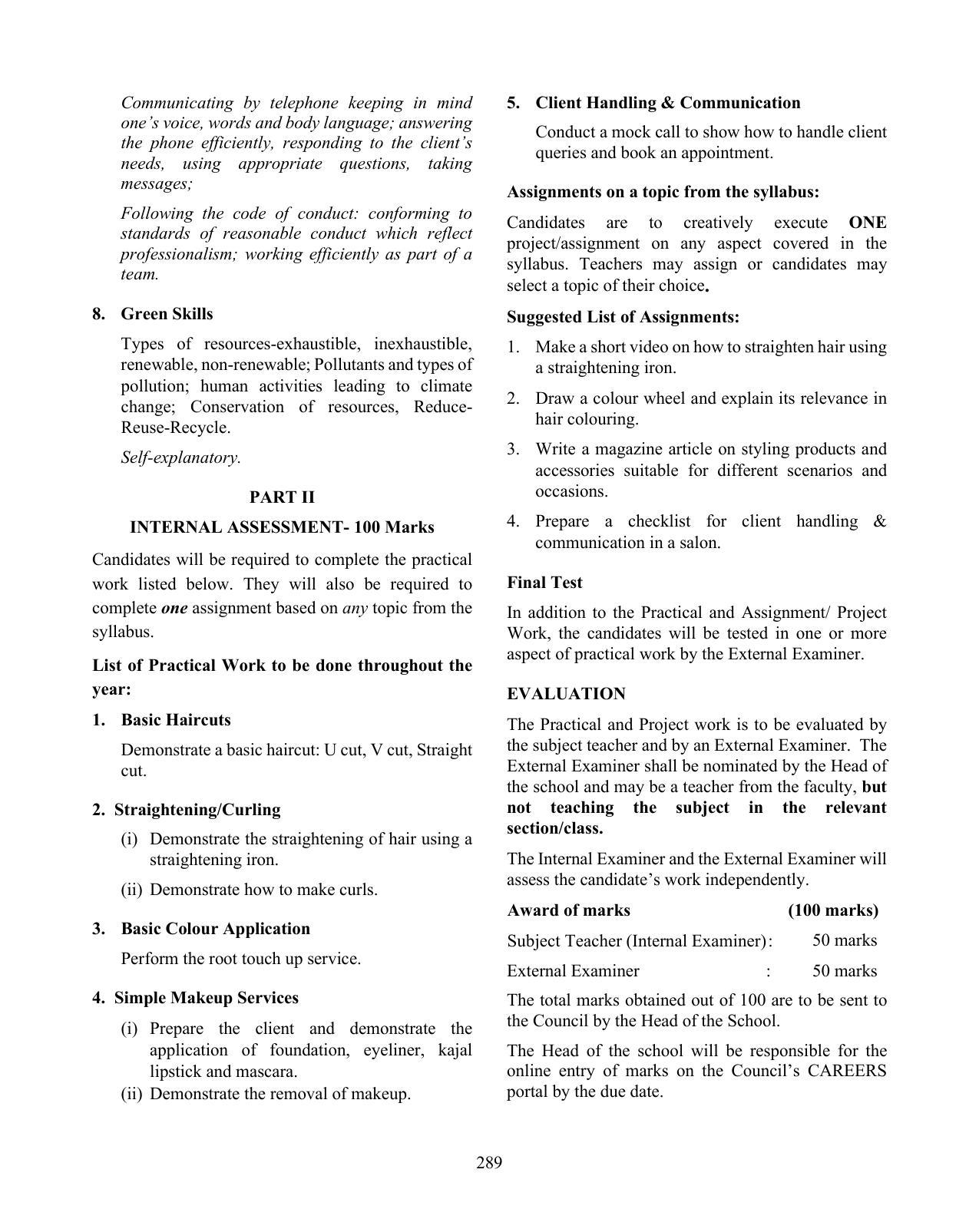 Icse beauty and wellness hair styling syllabus indcareer docs
