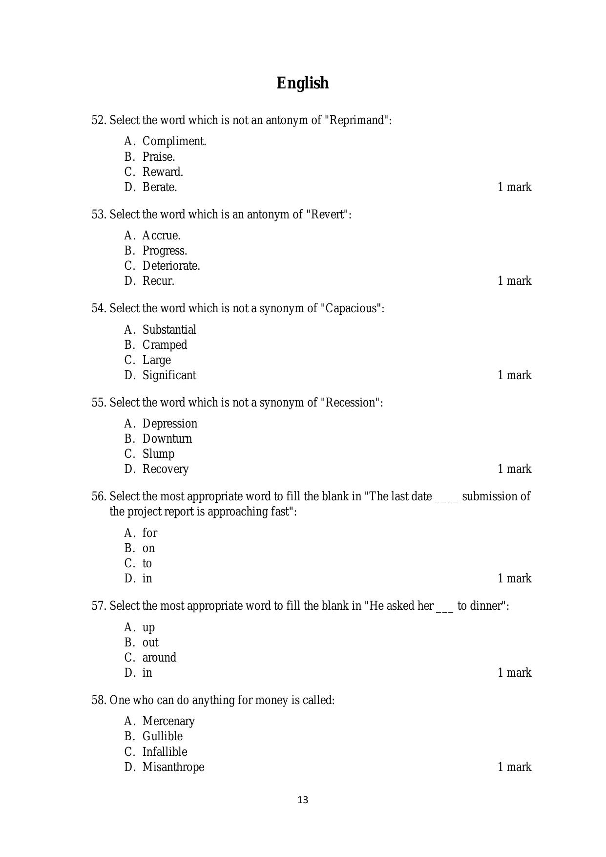 ACET February 2020 Question Papers - Page 13