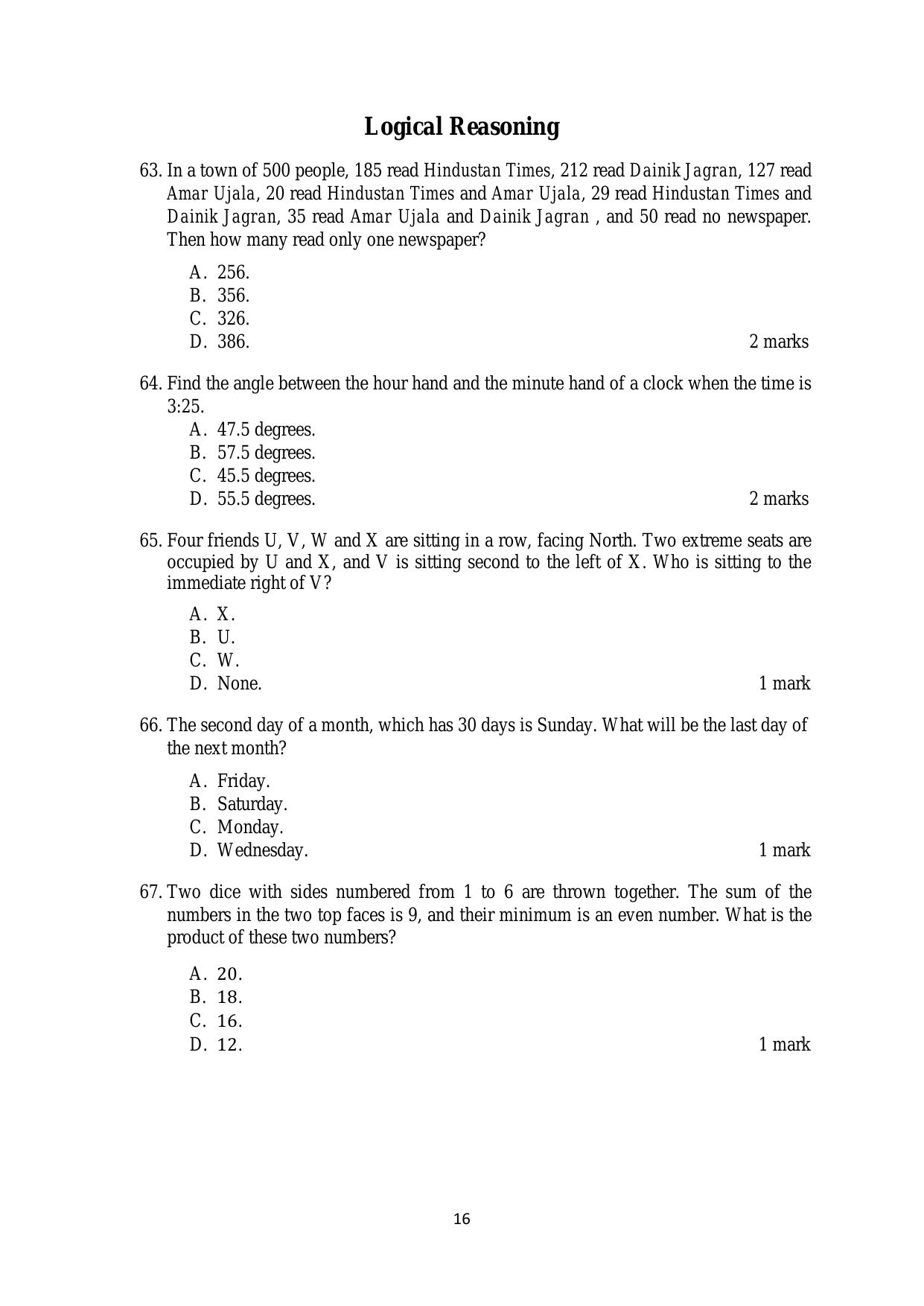 ACET February 2020 Question Papers - Page 16
