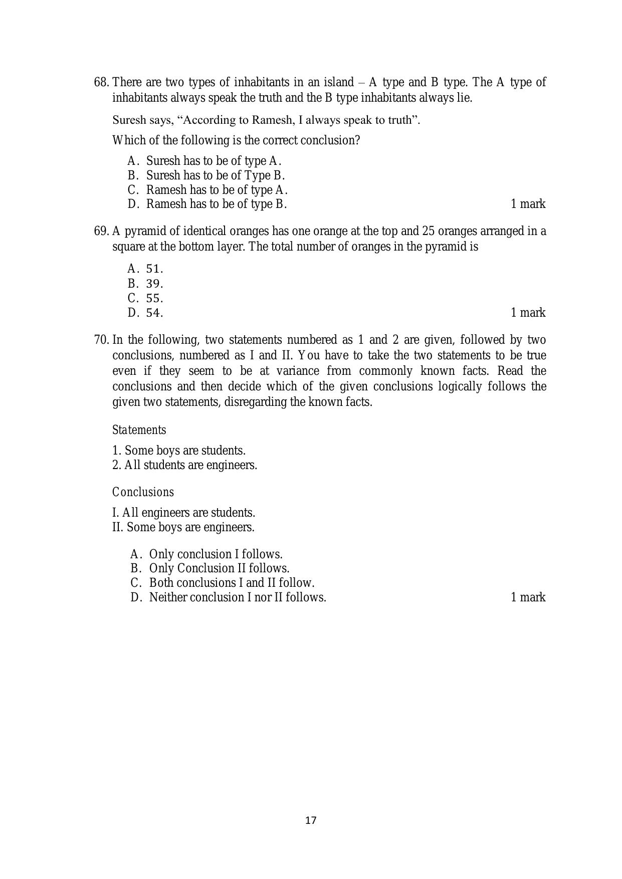ACET February 2020 Question Papers - Page 17