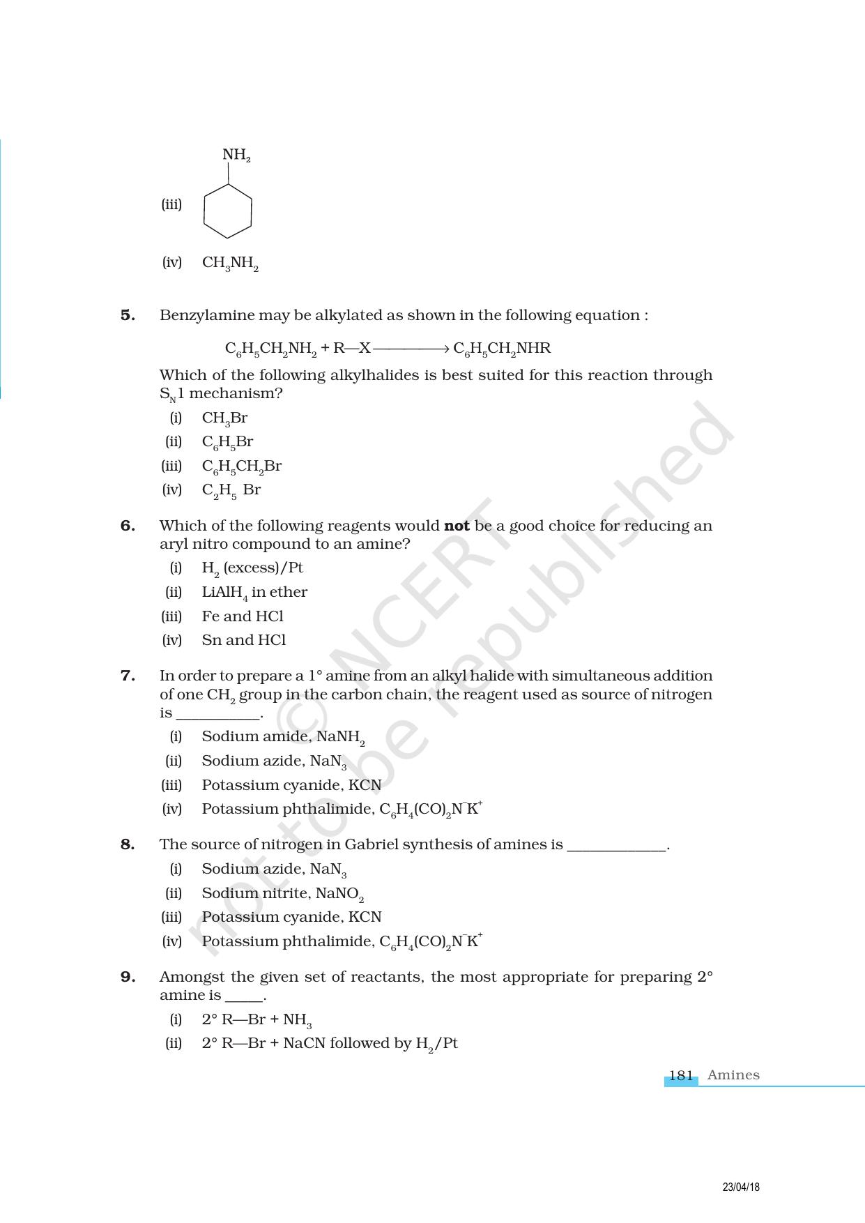 NCERT Exemplar Class 12: Chemistry - Amines - Page 2