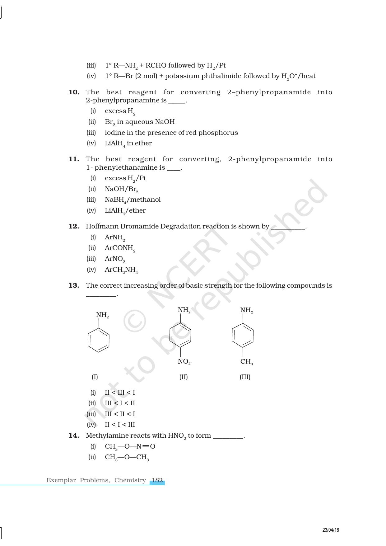 NCERT Exemplar Class 12: Chemistry - Amines - Page 3