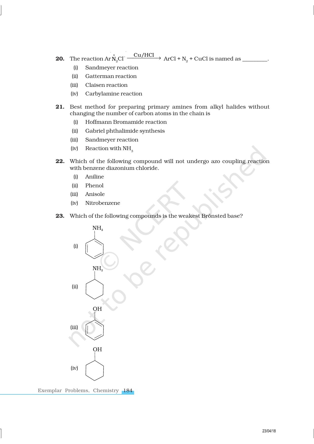 NCERT Exemplar Class 12: Chemistry - Amines - Page 5