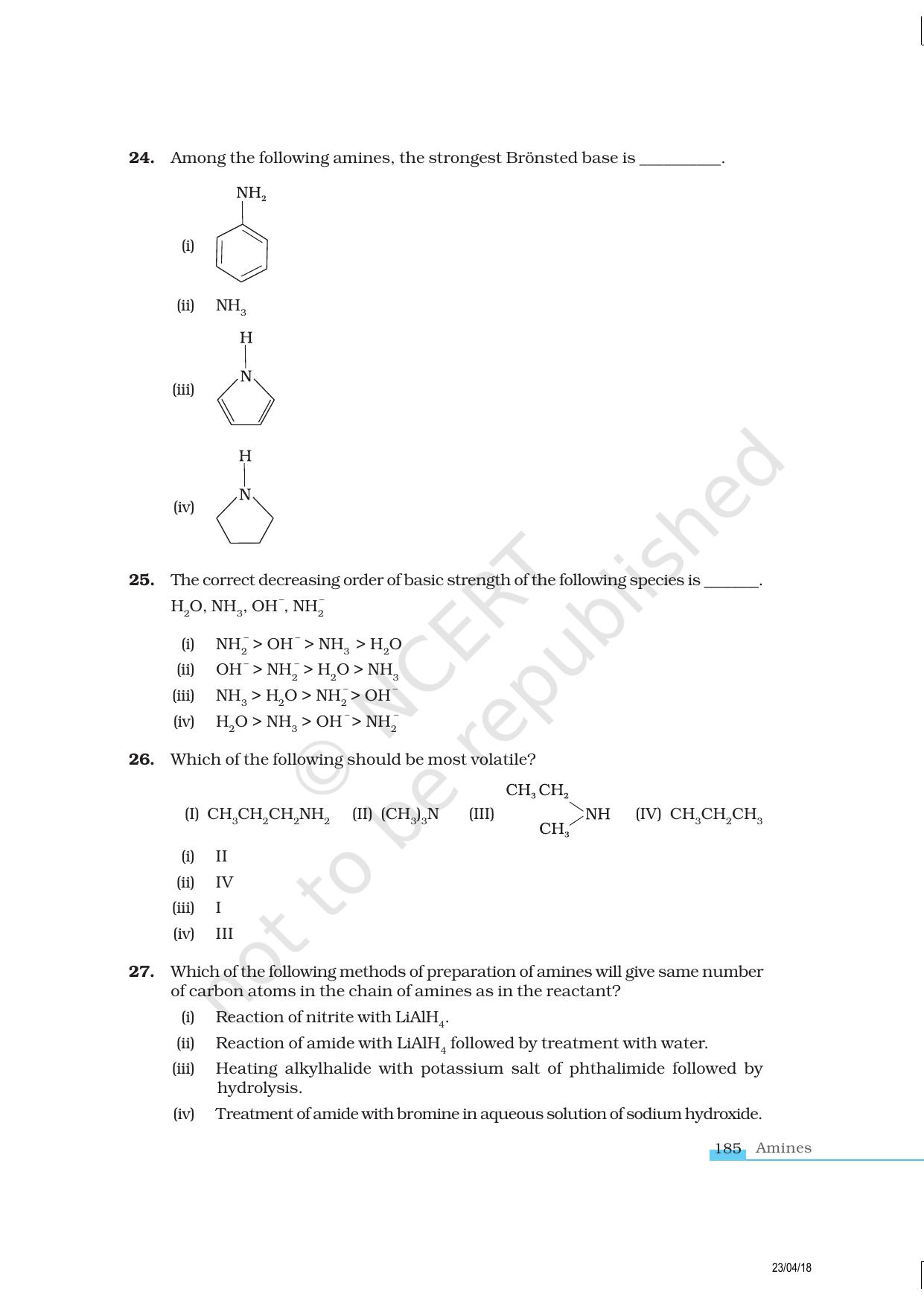 NCERT Exemplar Class 12: Chemistry - Amines - Page 6