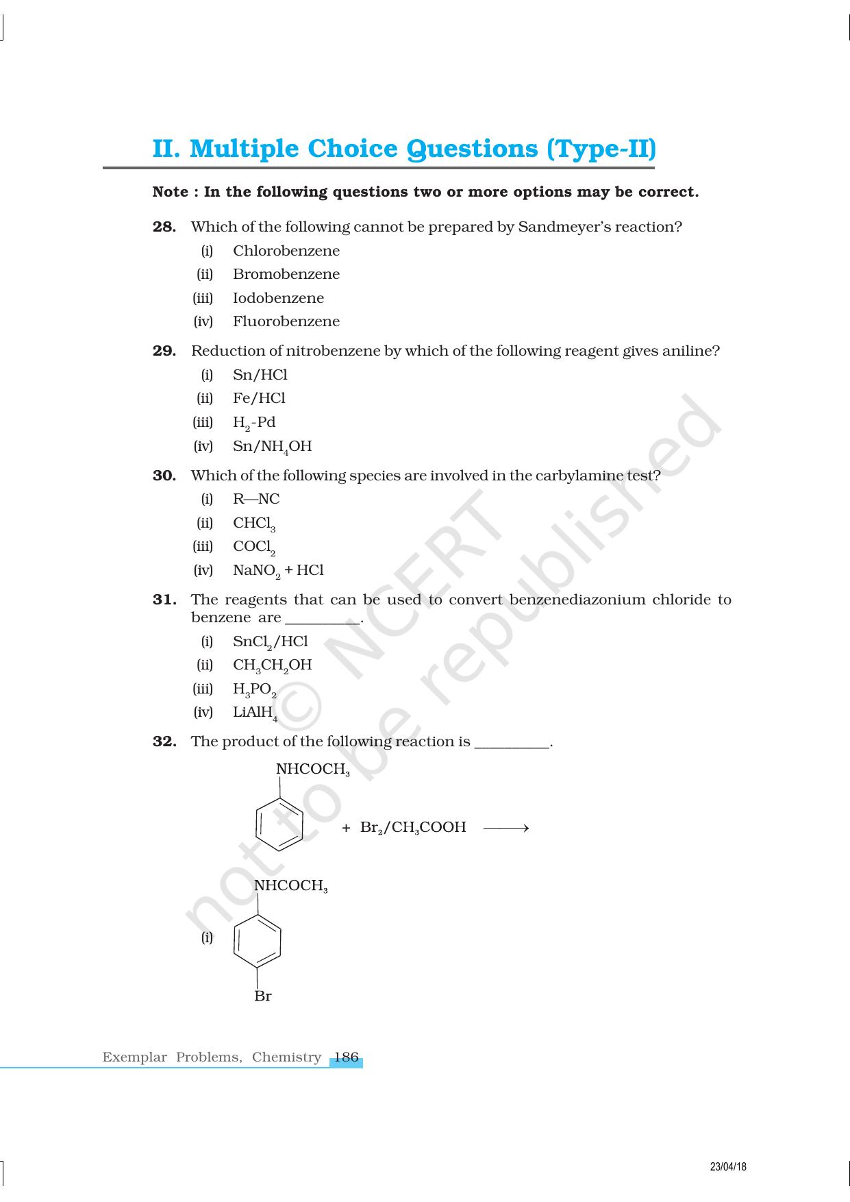 NCERT Exemplar Class 12: Chemistry - Amines - Page 7