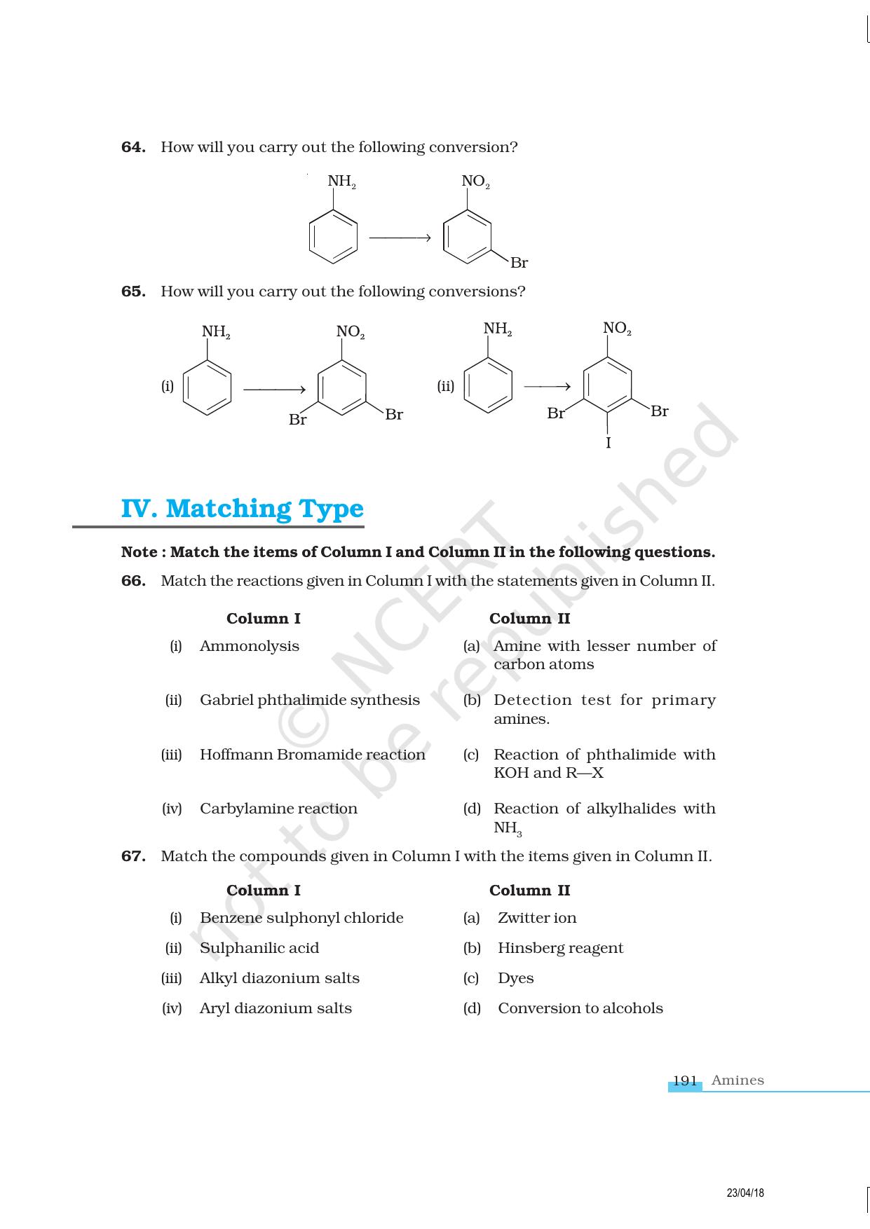 NCERT Exemplar Class 12: Chemistry - Amines - Page 12