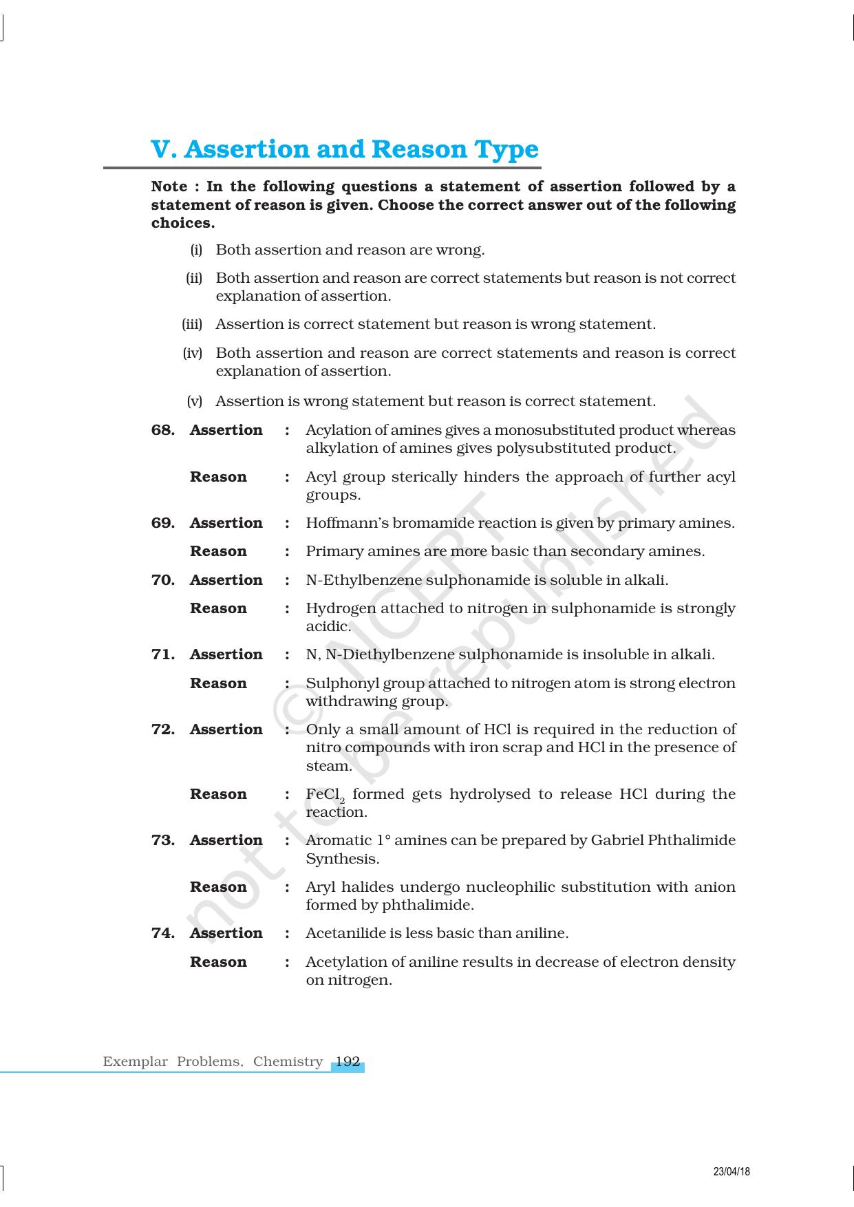 NCERT Exemplar Class 12: Chemistry - Amines - Page 13