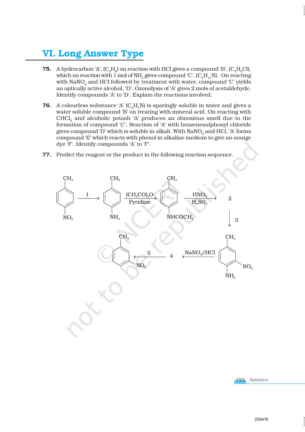 NCERT Exemplar Class 12: Chemistry - Amines - Page 14