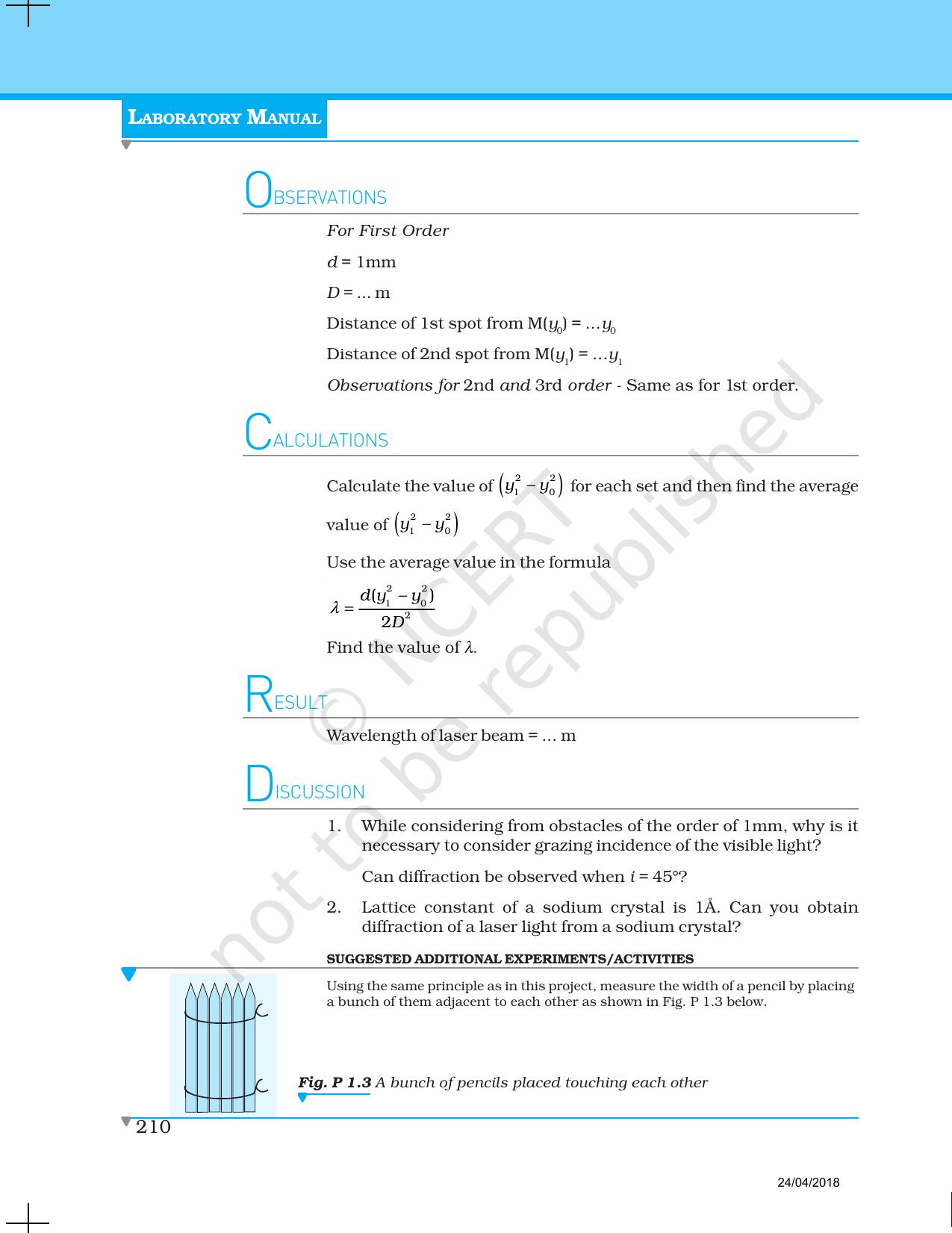 NCERT Laboratory Manuals for Class XII Physics - Project 1 to 7 - Page 4