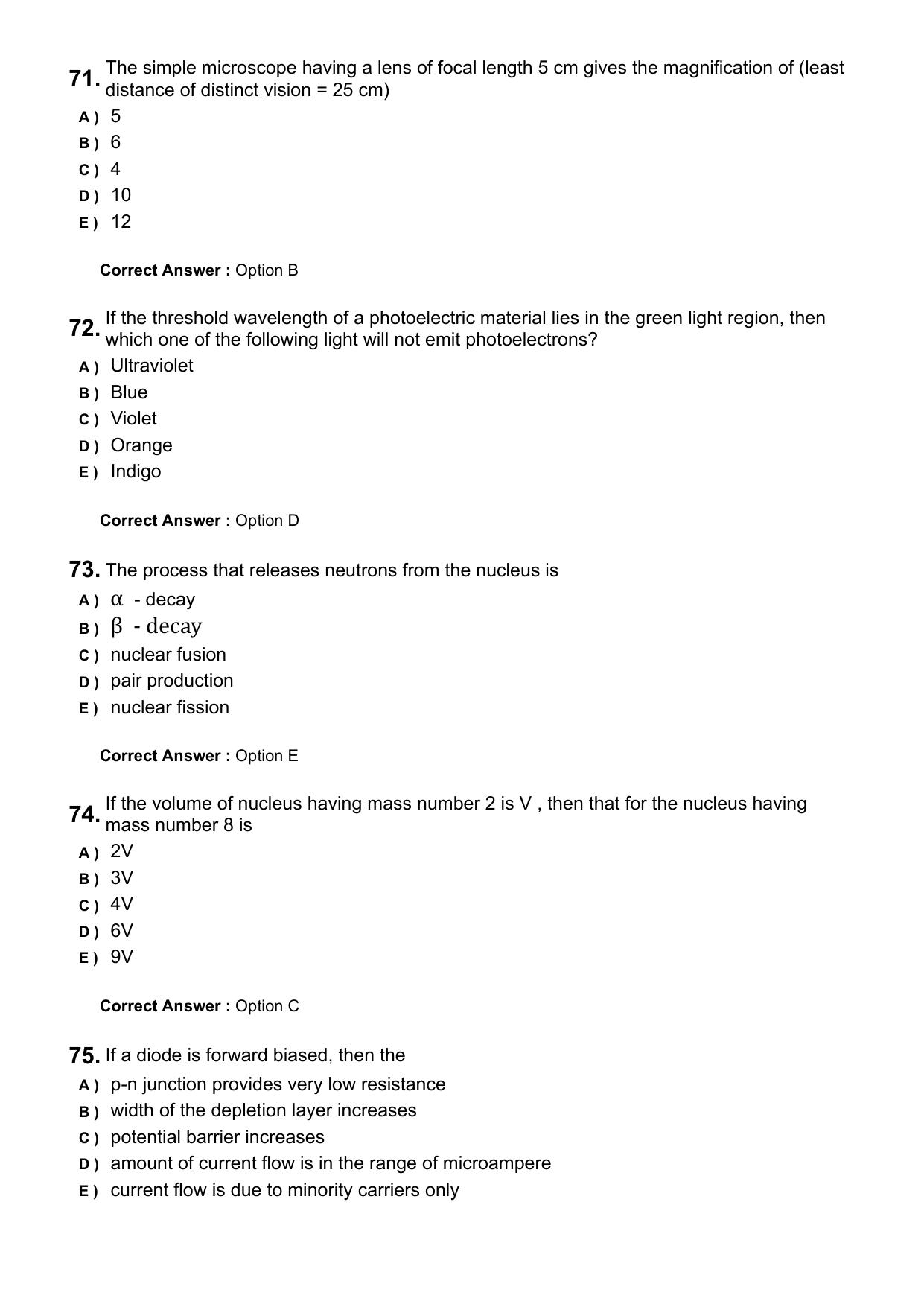 KEAM 2025 April 24 (Pharmacy - AN Session) Question Paper with Answer Key - Page 17