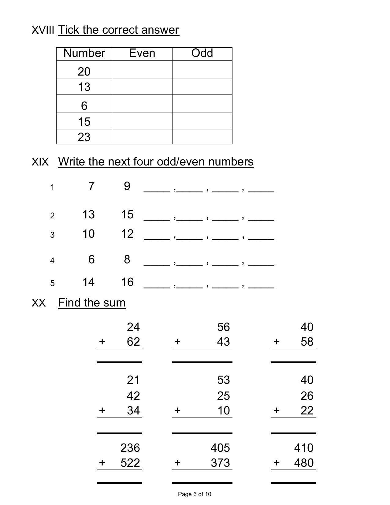 Revision Worksheets for Class 2 Maths Assignment 84 - Page 6