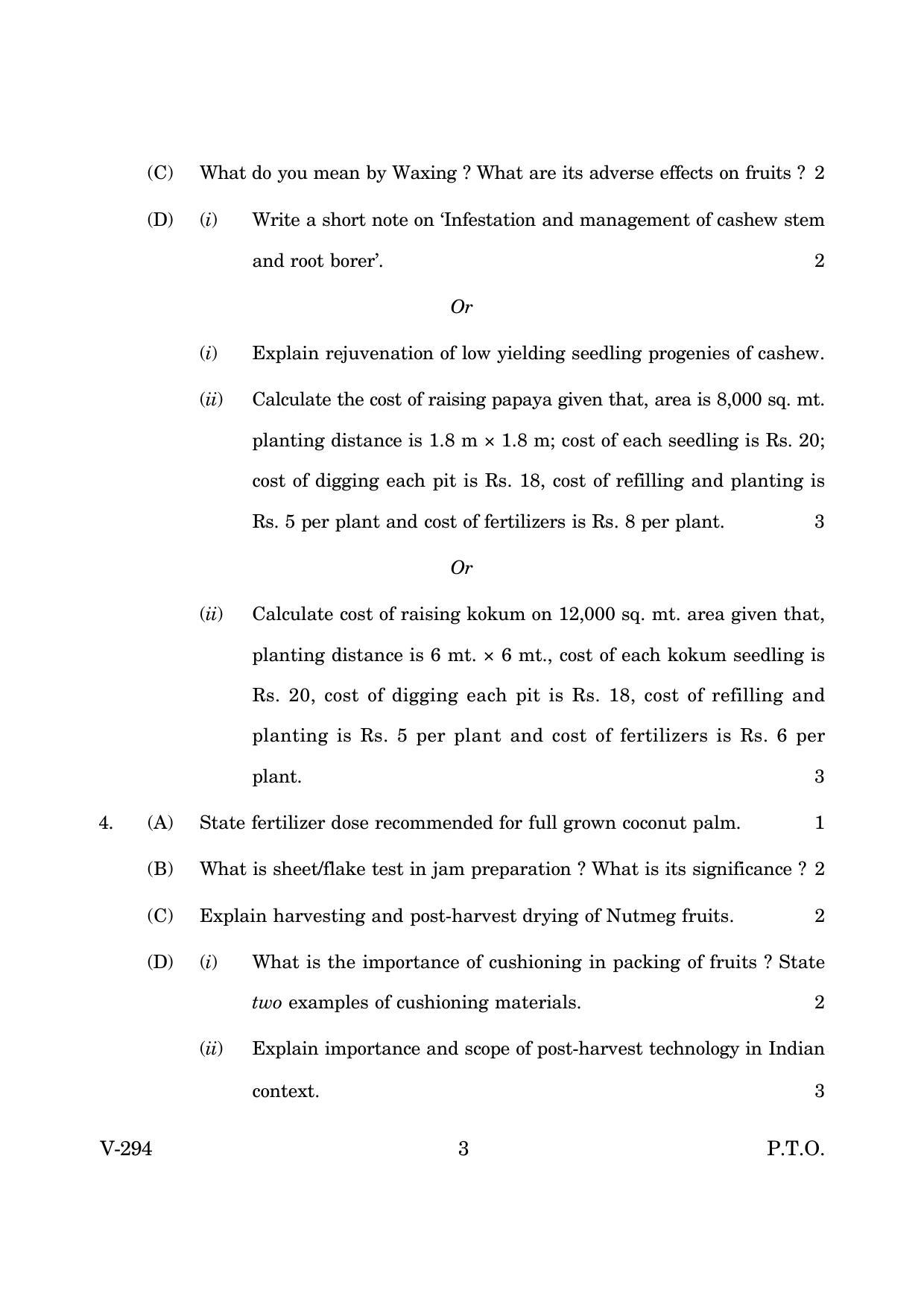 Goa Board Class 12 Commercial Crops (March 2019) Question Paper - Page 3