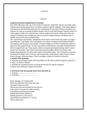 CBSE Class 8 English Worksheet Passage Assignment 1