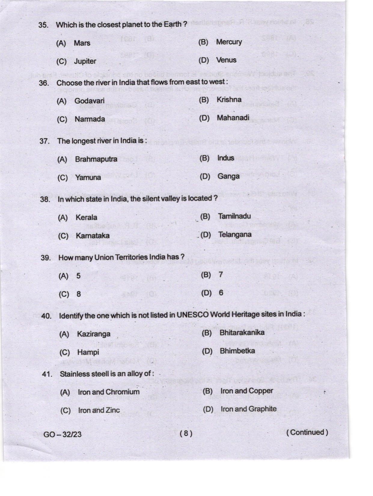 Odisha CPET 2024 LIBRARY SCIENCE Question Papers - Page 8
