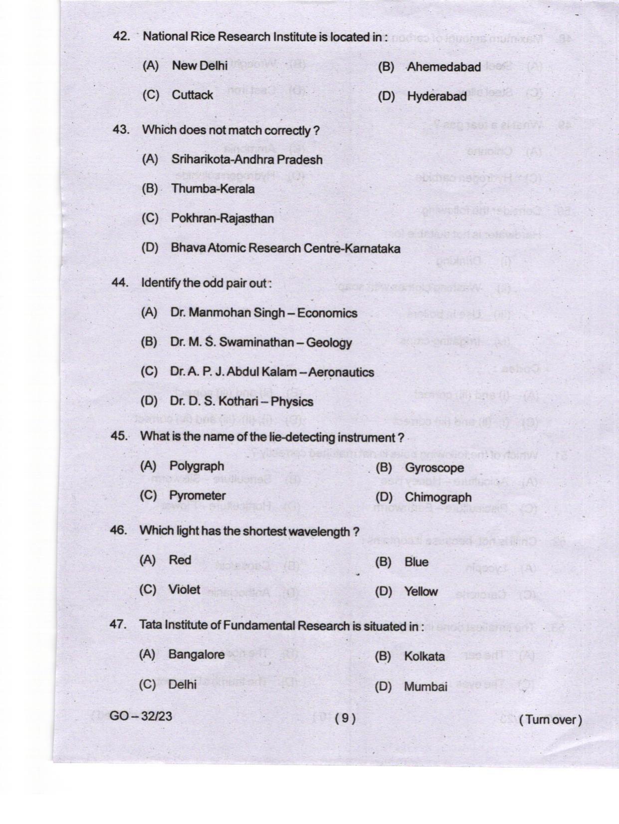 Odisha CPET 2024 LIBRARY SCIENCE Question Papers - Page 9